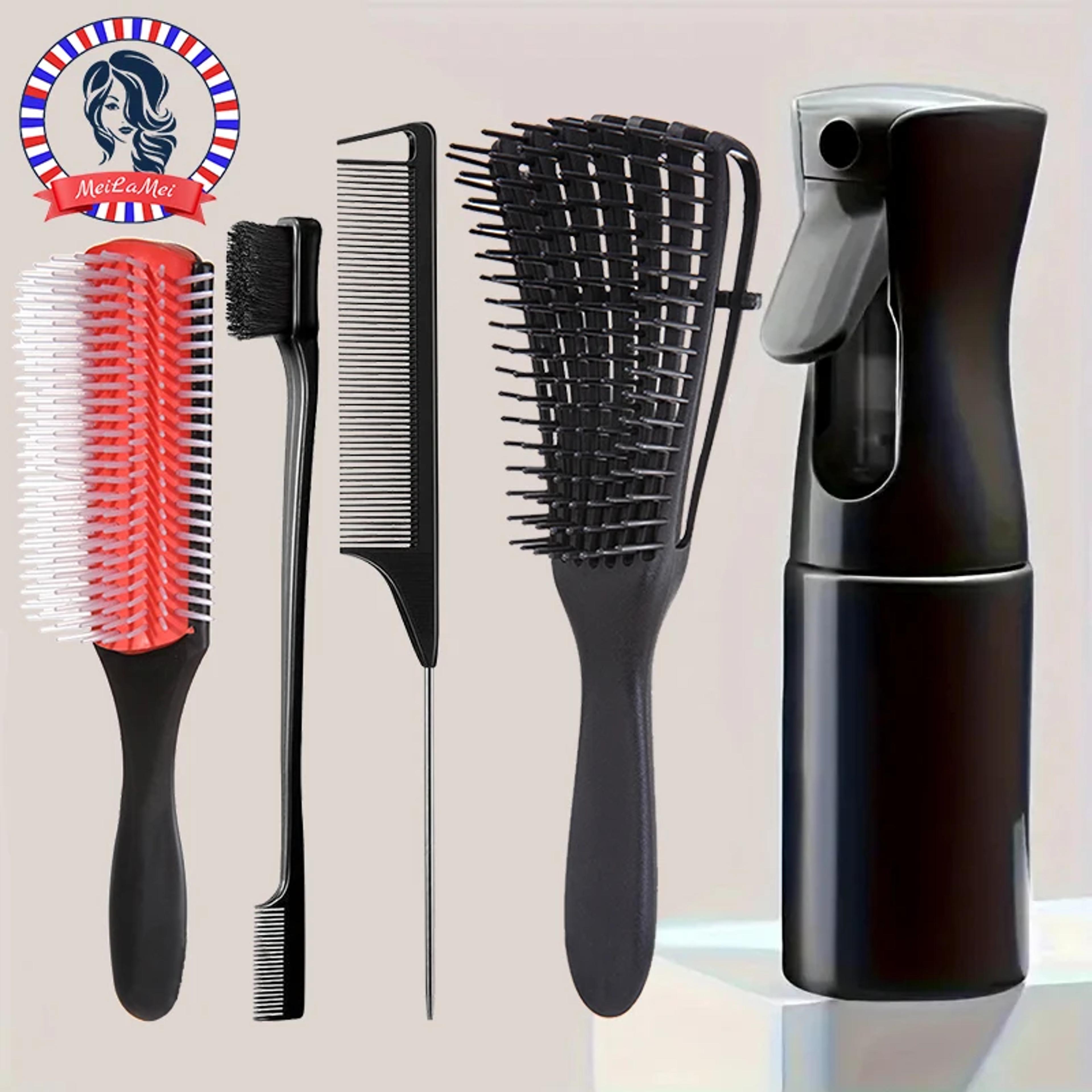 curly hair detangling hair brush set with scalp massage tools piece kit