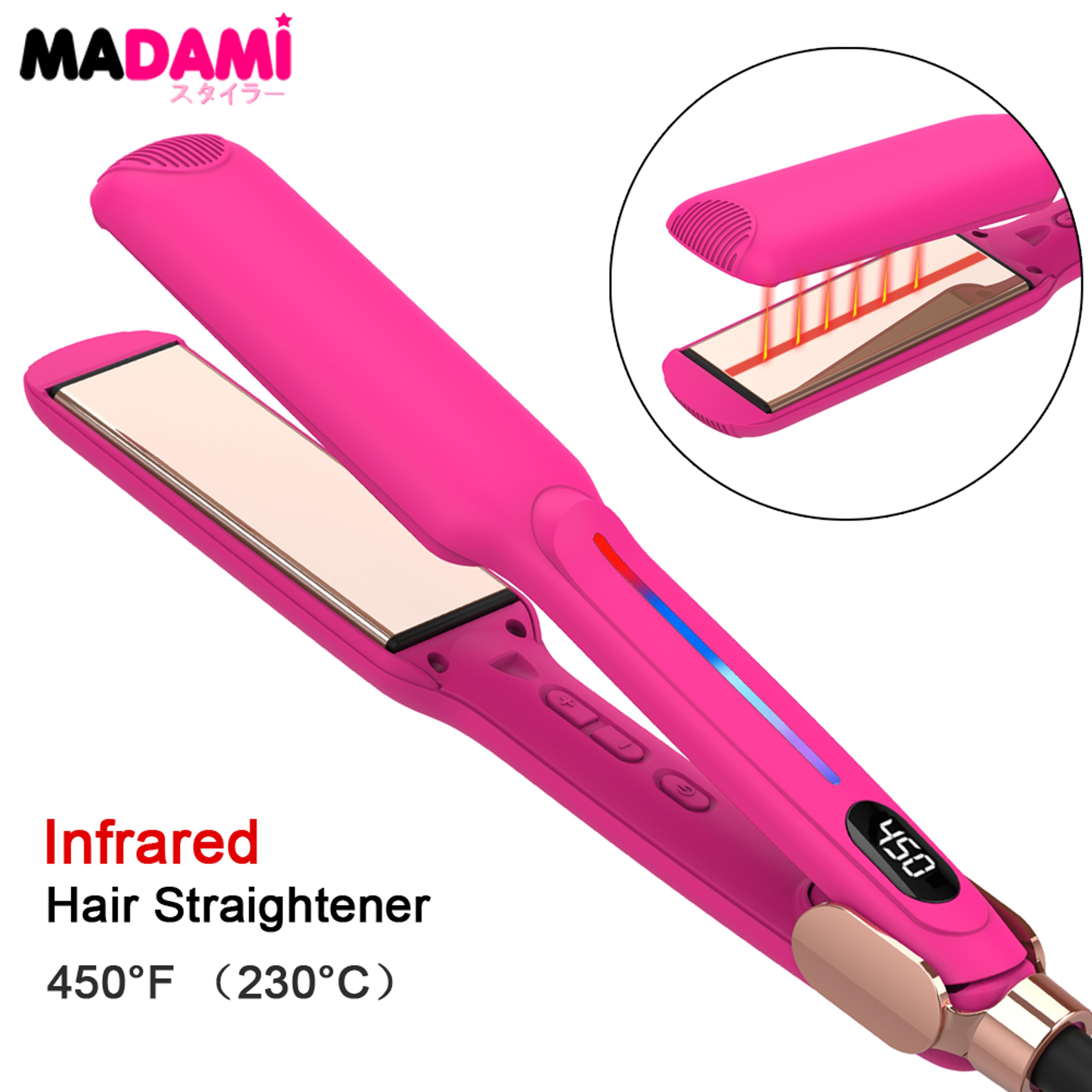 infrared hair straightener and curler titanium flat iron with fast heating