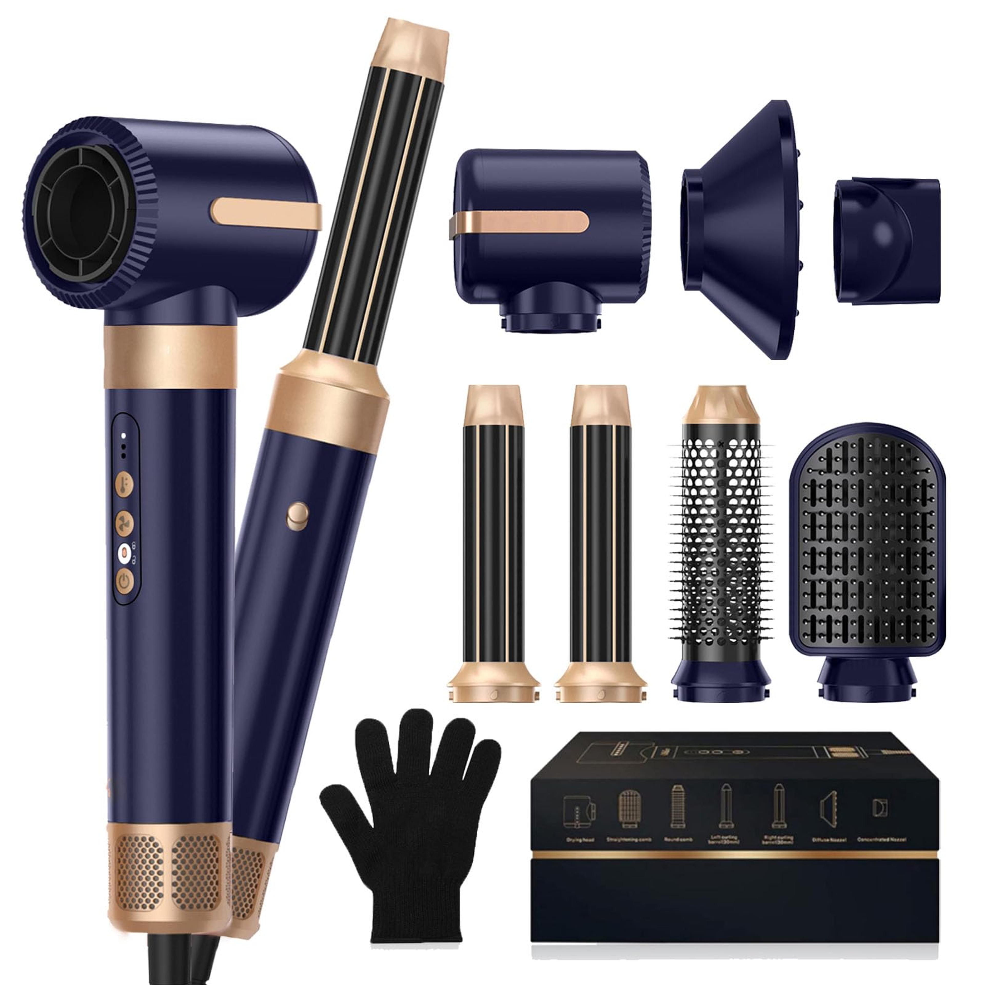 hair dryer brush with ionic hair dryer and auto curler styling set