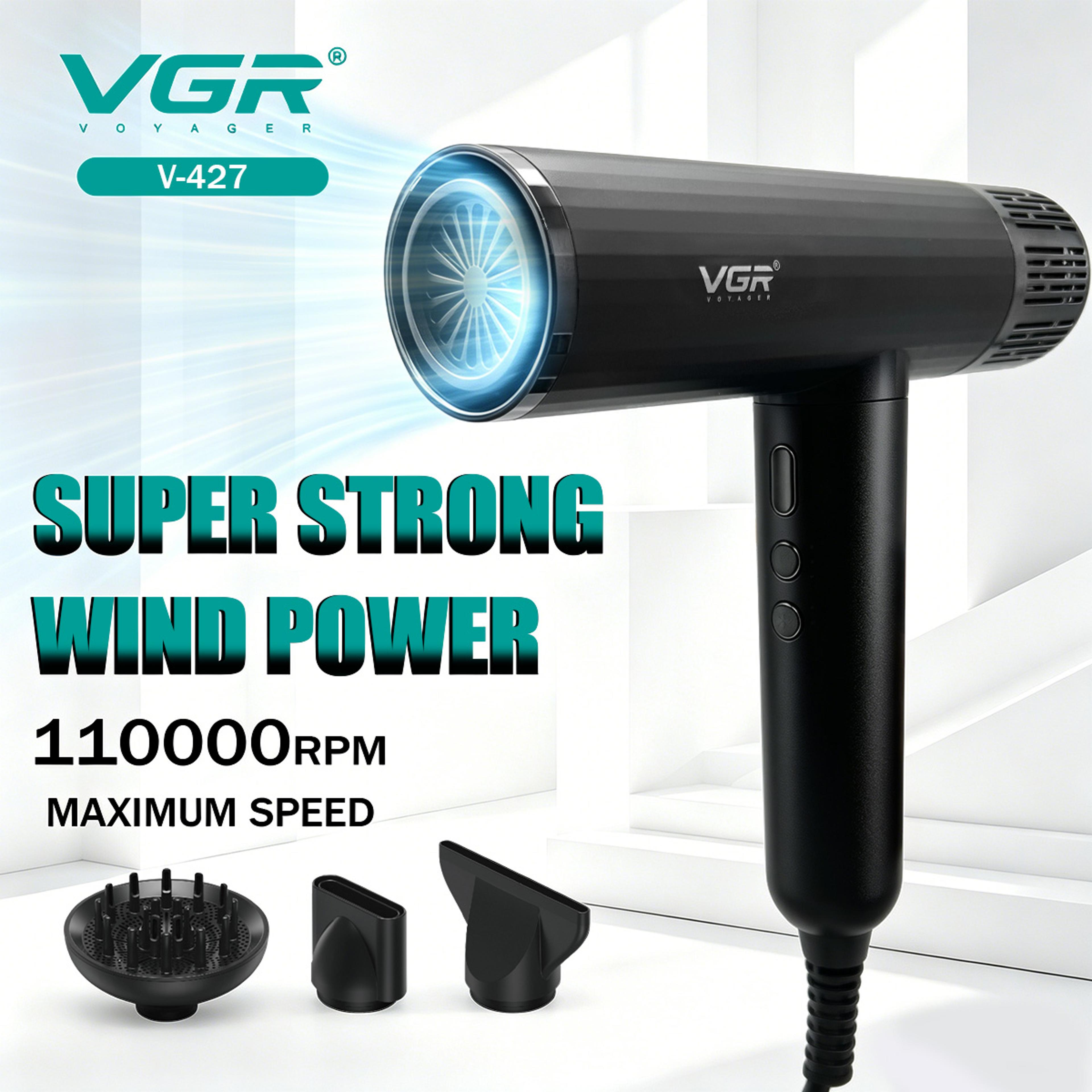 professional hair dryer with brushless motor & negative ion technology