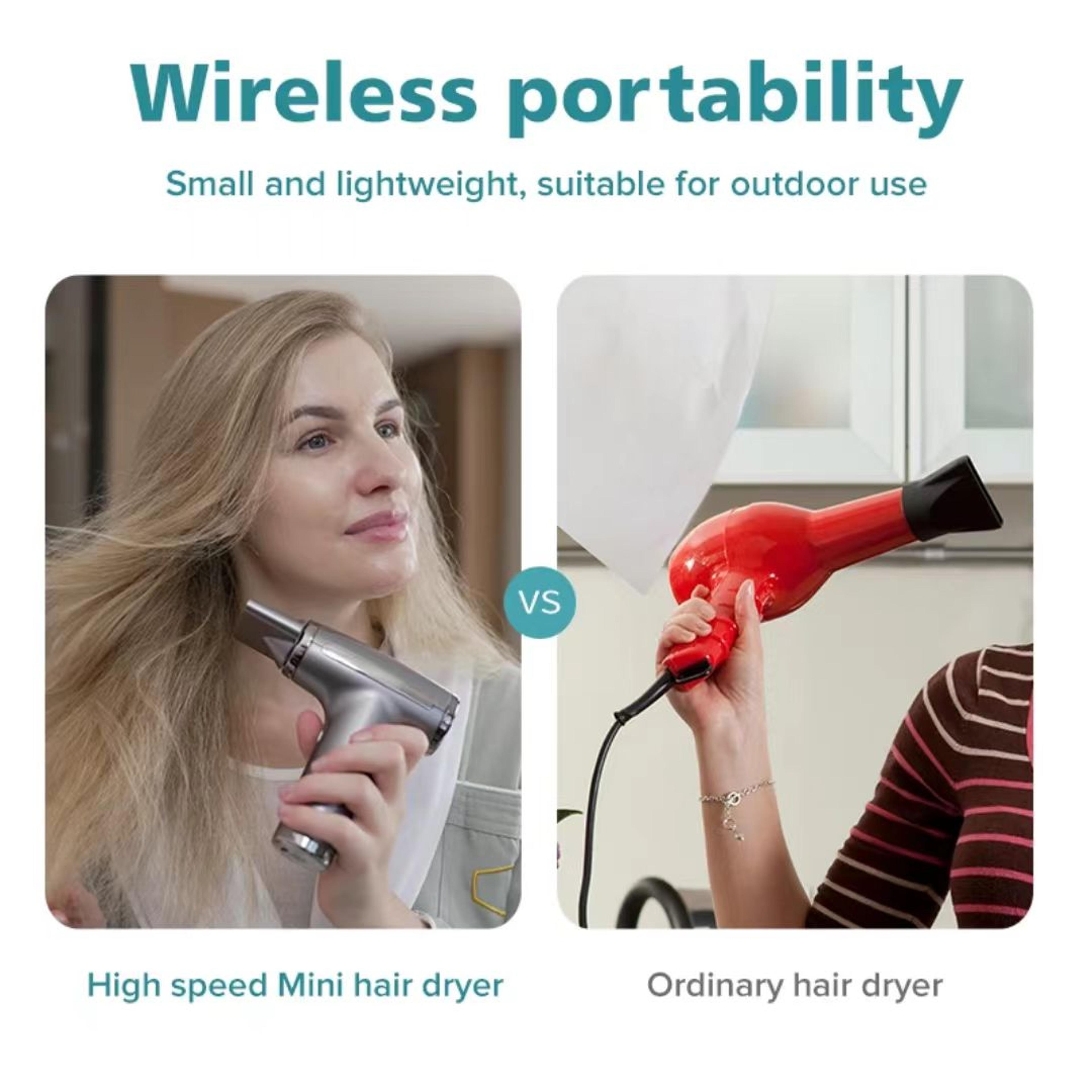 wireless hair dryer portable negative ion hair dryer & air duster