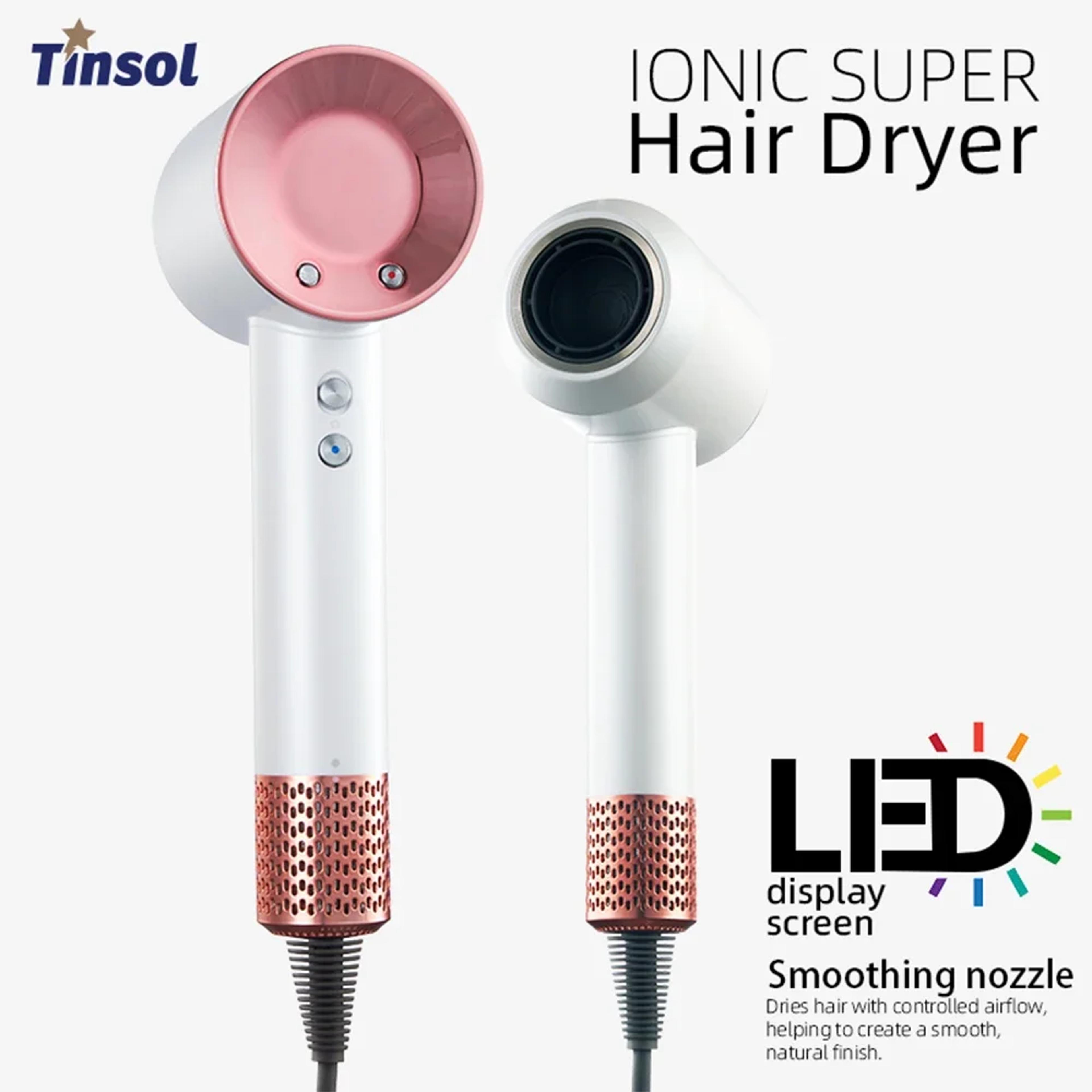 professional high speed hair dryer with led display & negative ion fast dry technology
