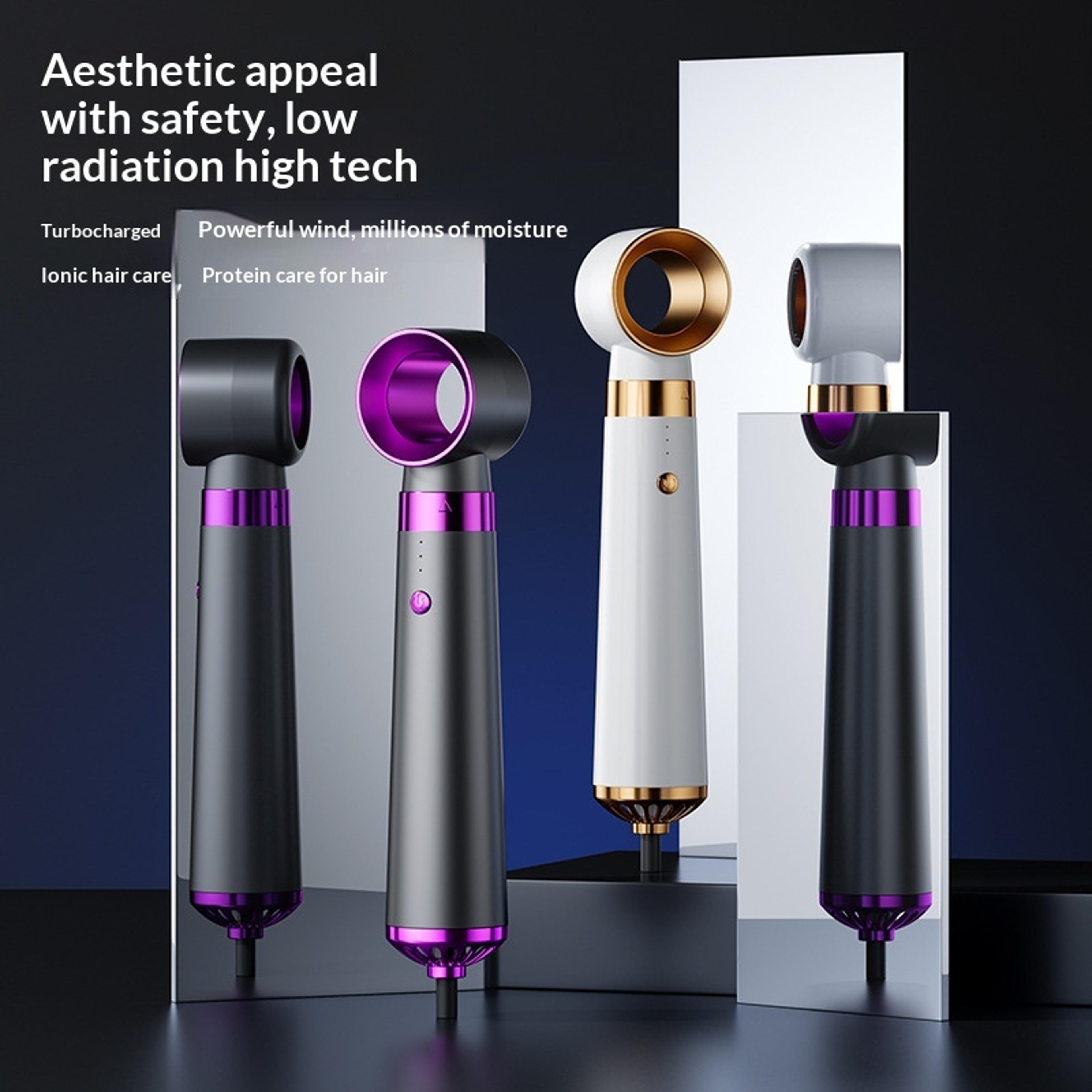 homefish hair dryer brush with hot air styler & automatic curling attachment