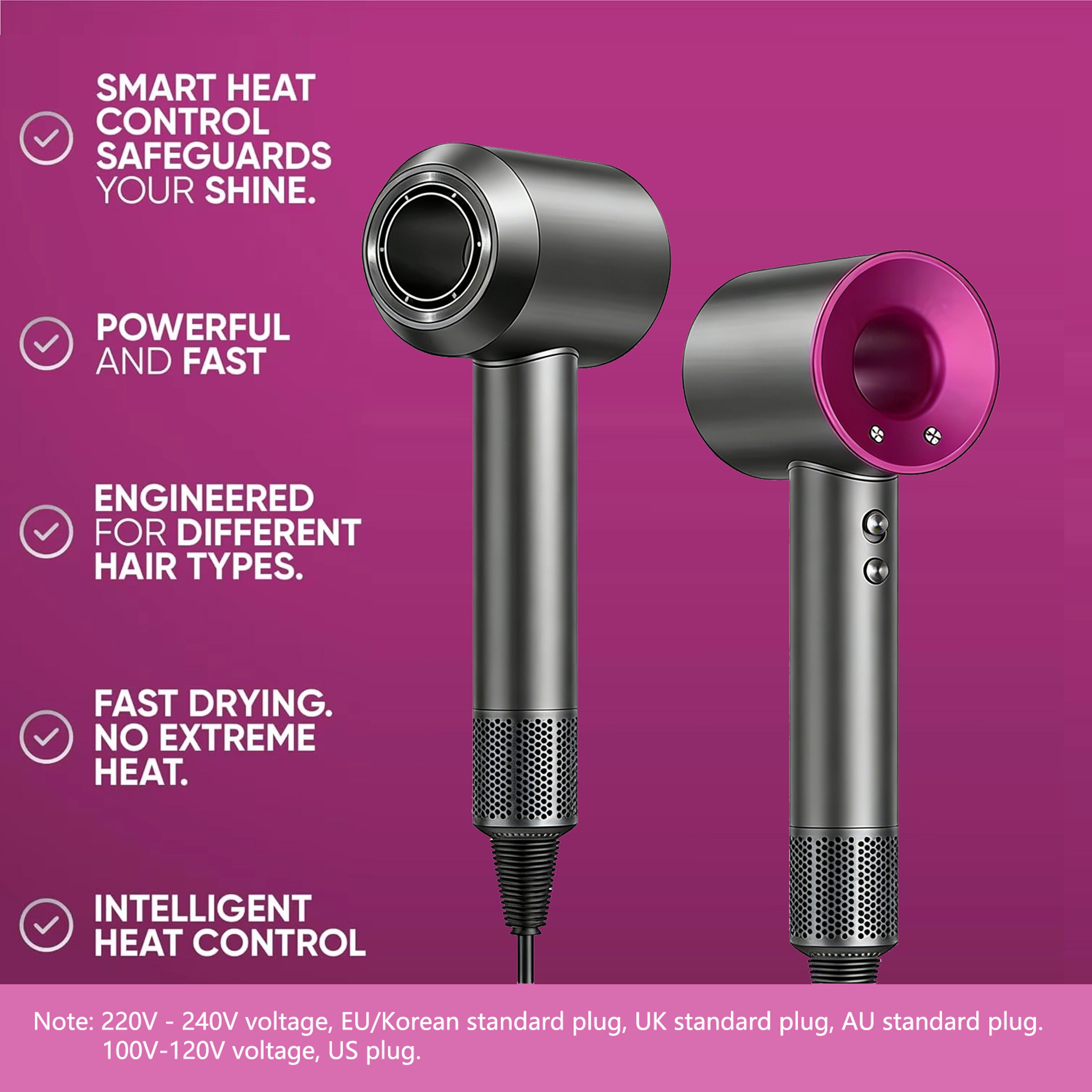 professional negative ion hair dryer with bladeless high speed airflow & constant temperature control