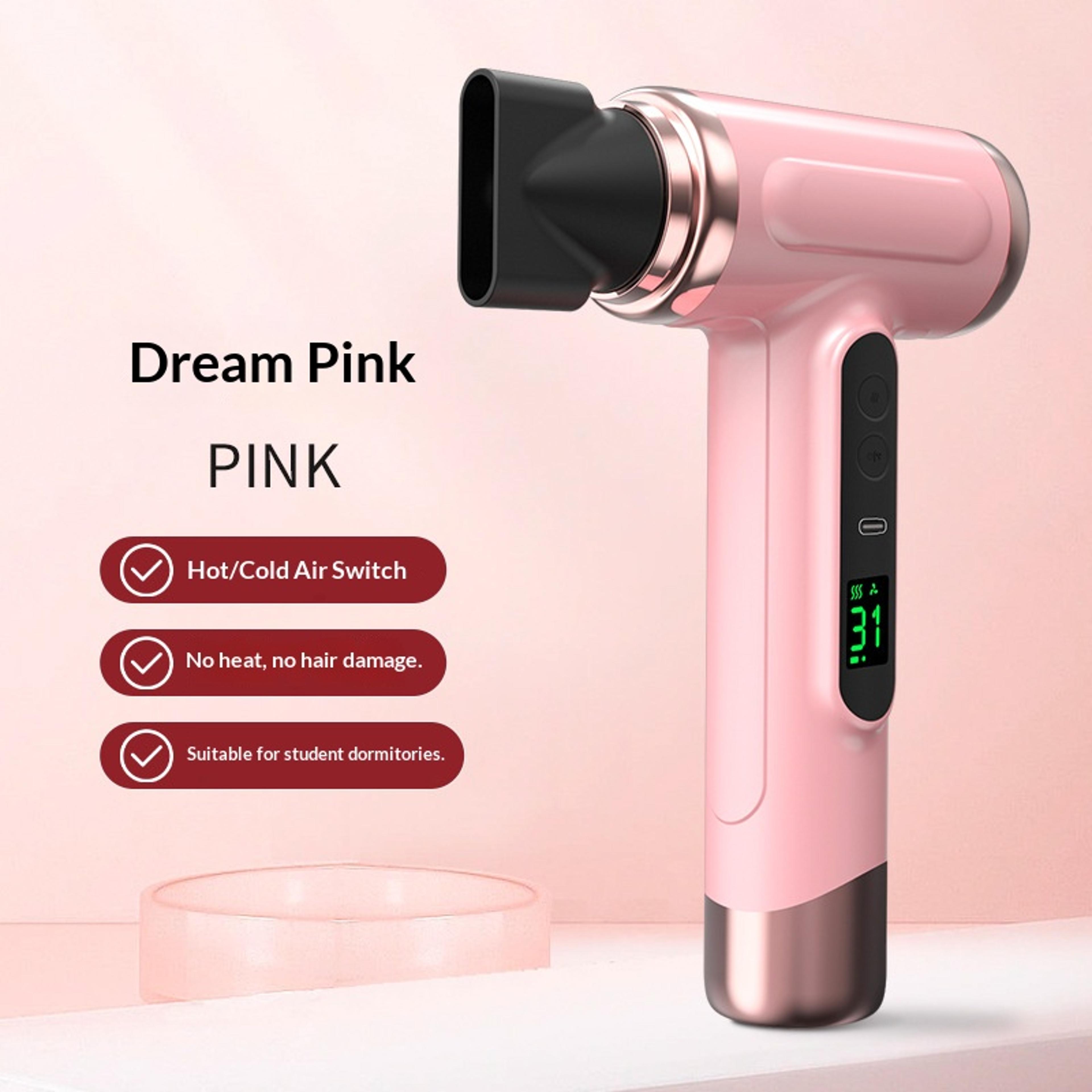 cordless hair dryer usb rechargeable portable hair dryer with high wind power for travel & dorm use