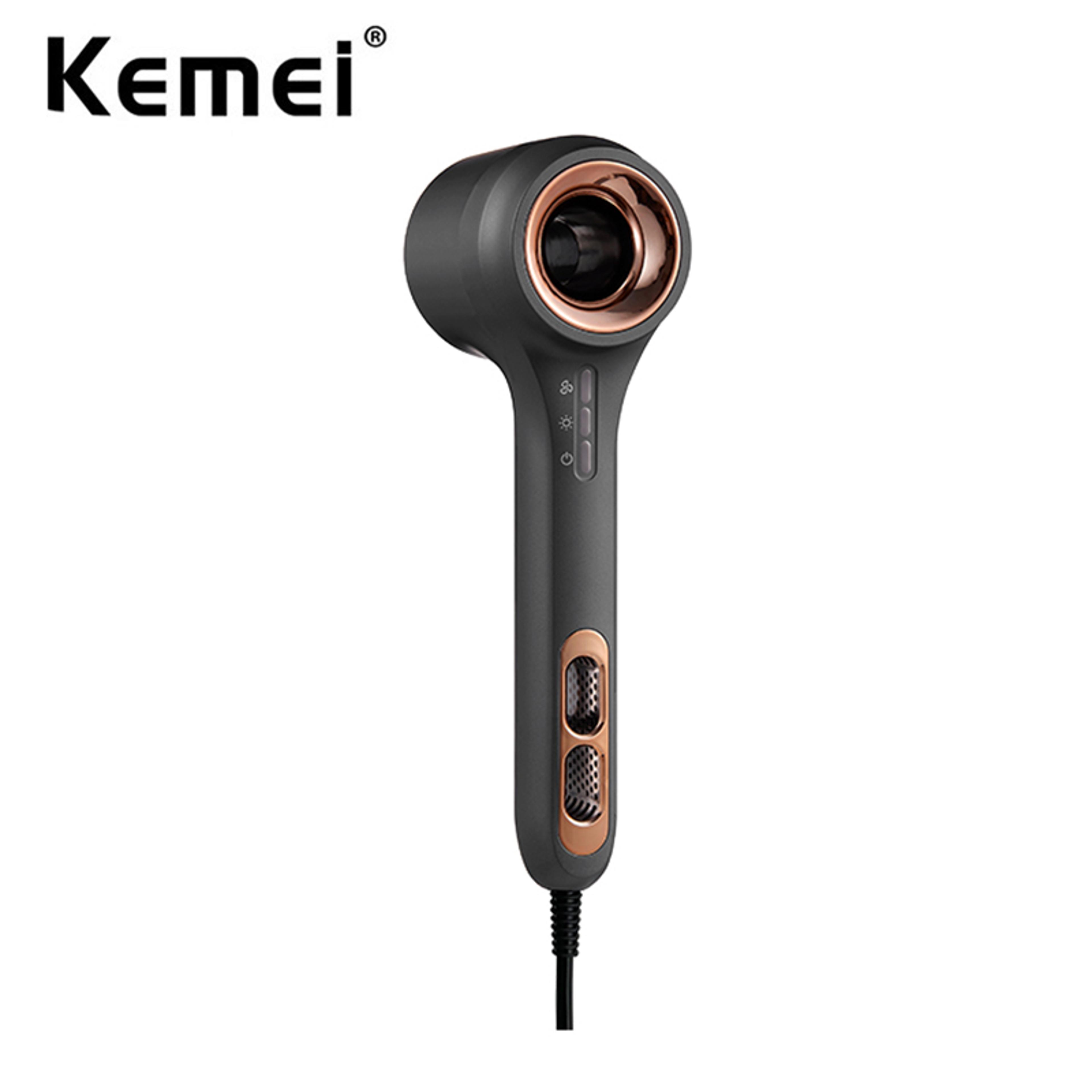 kemei high speed hair dryer ionic hair dryer with magnetic nozzle for fast drying