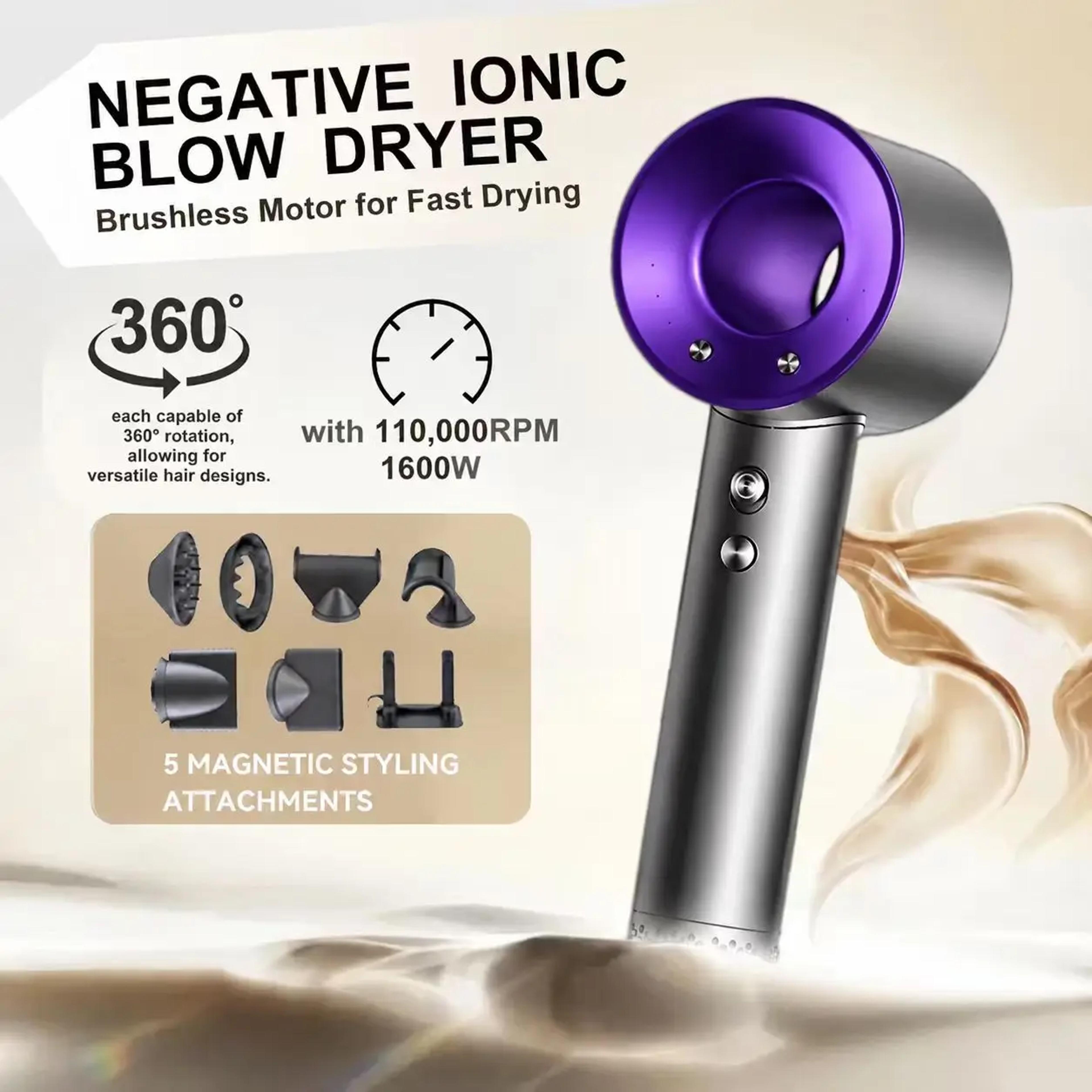 professional bladeless hair dryer with negative ion technology fast dry quiet travel hair dryer