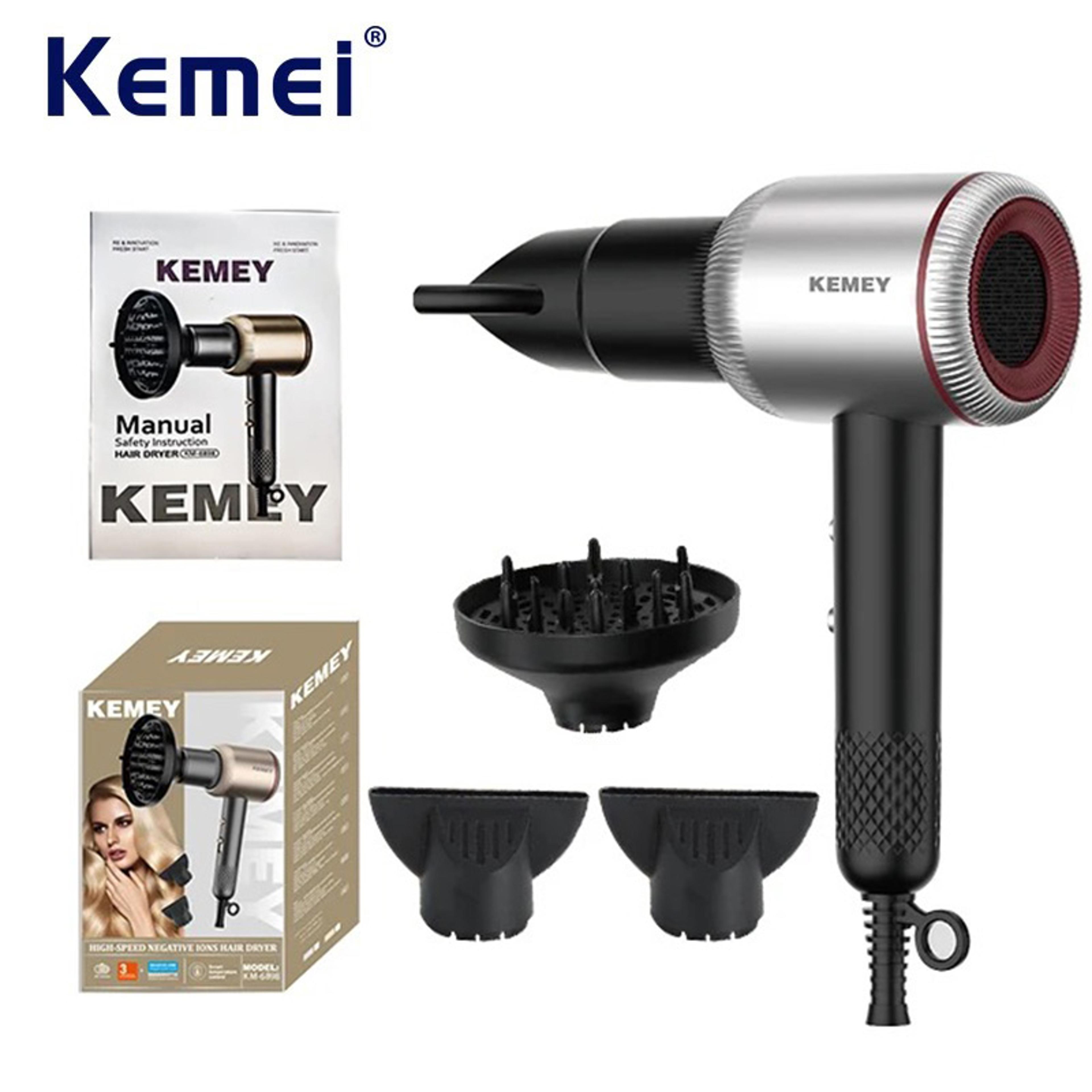 kemei professional hair dryer ionic hair dryer with diffuser & dual concentrator nozzles