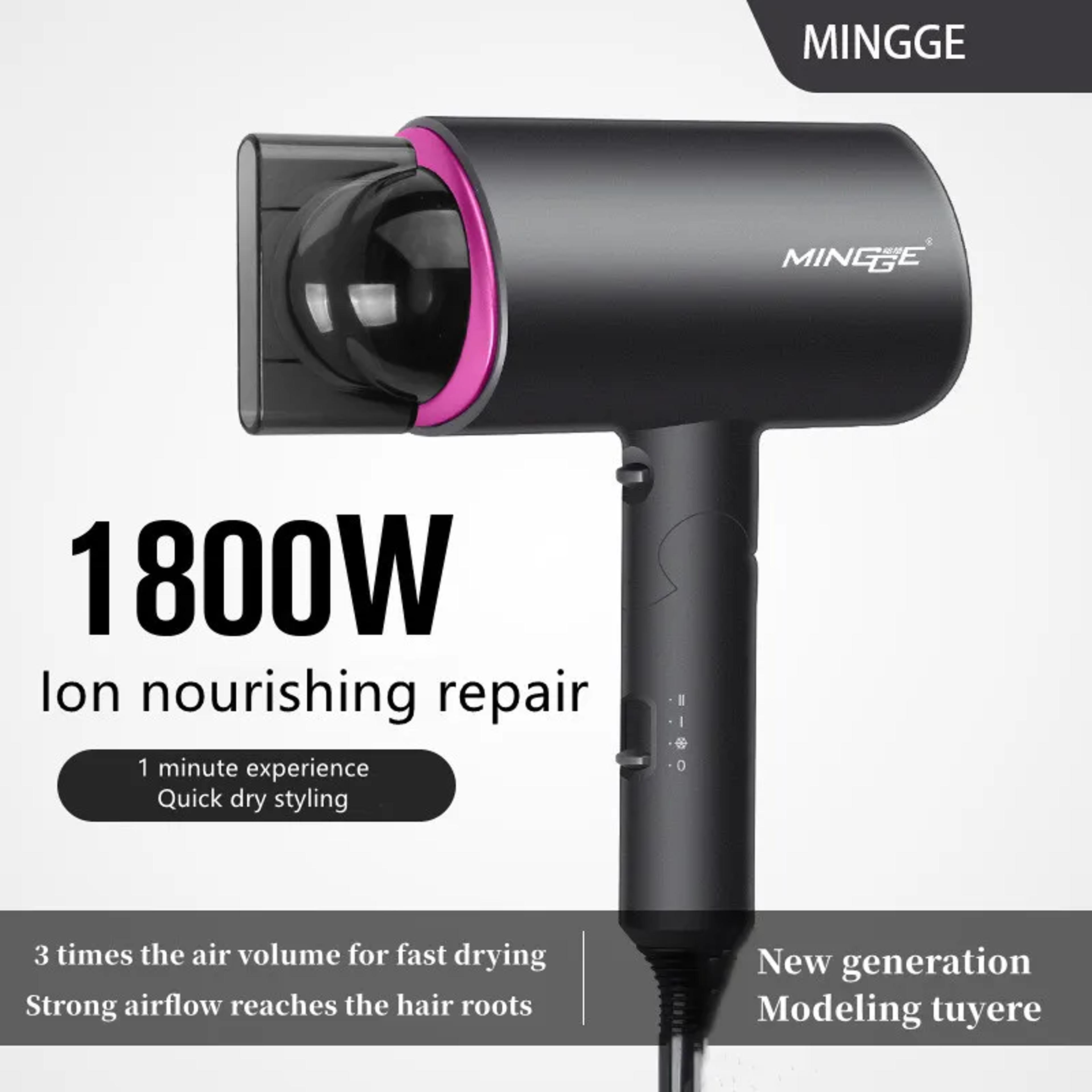 foldable negative ion hair dryer high speed portable blow dryer for home & travel