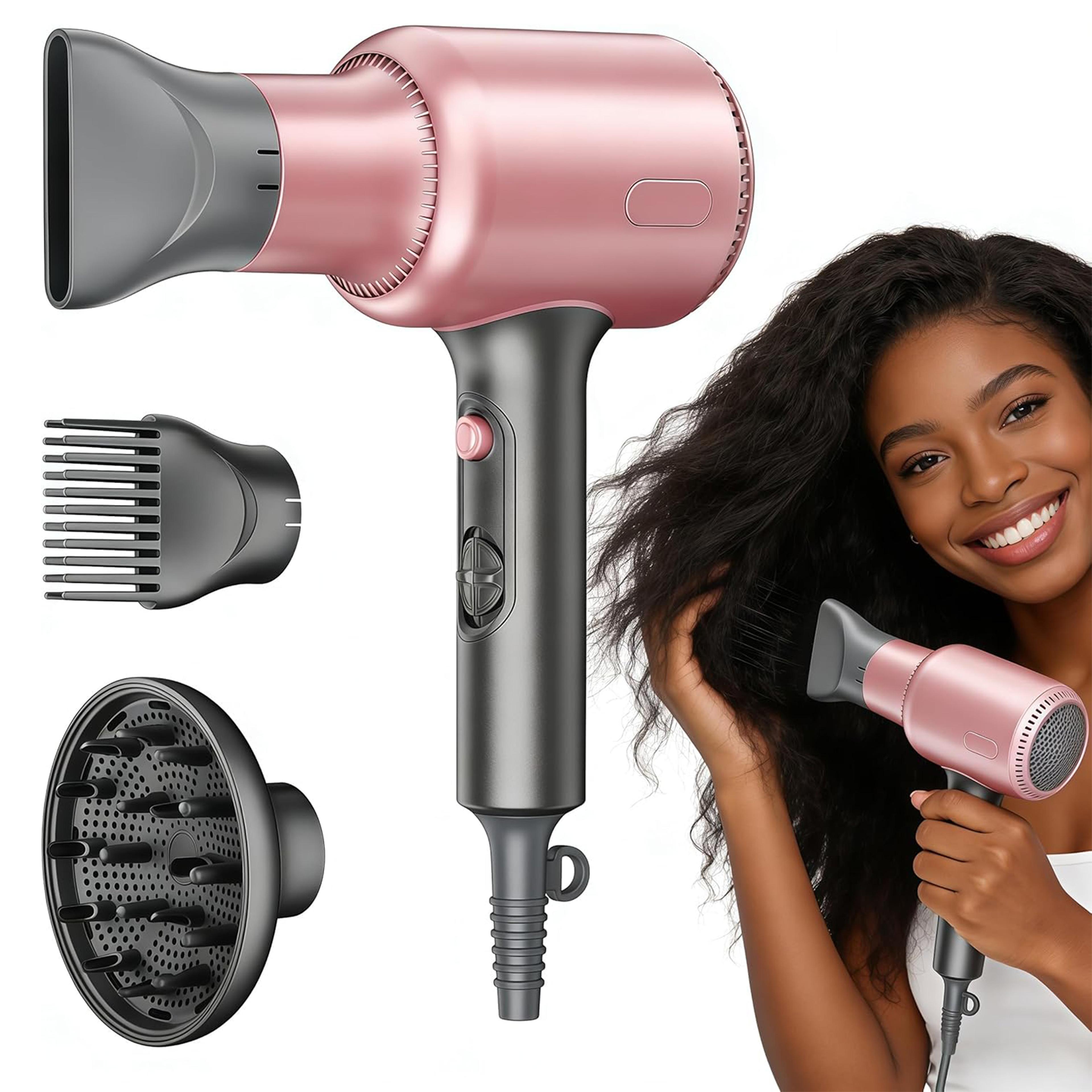 ionic hair dryer with styling attachments for fast professional drying