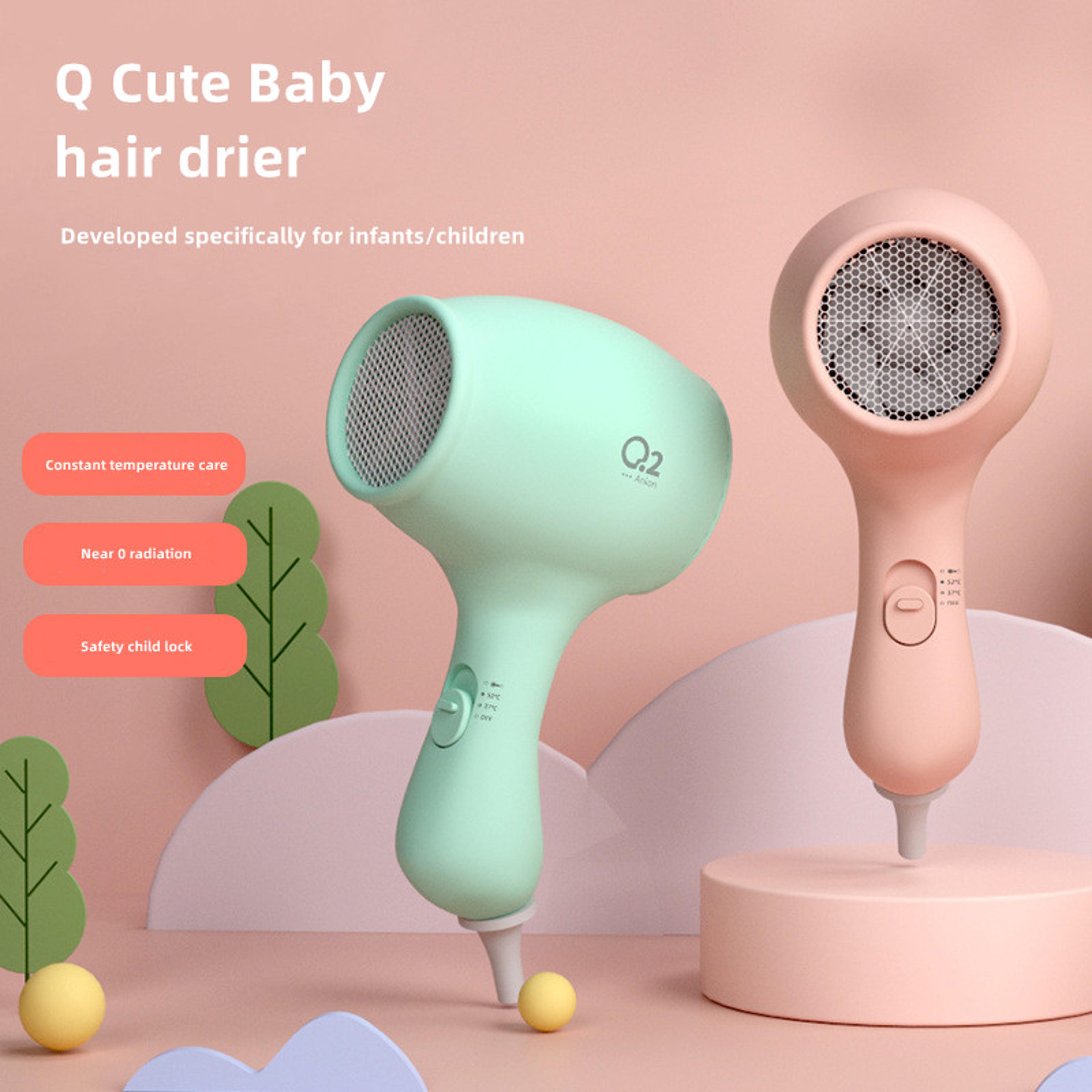 kids hair dryer with negative ion hair dryer technology & constant temperature safety lock