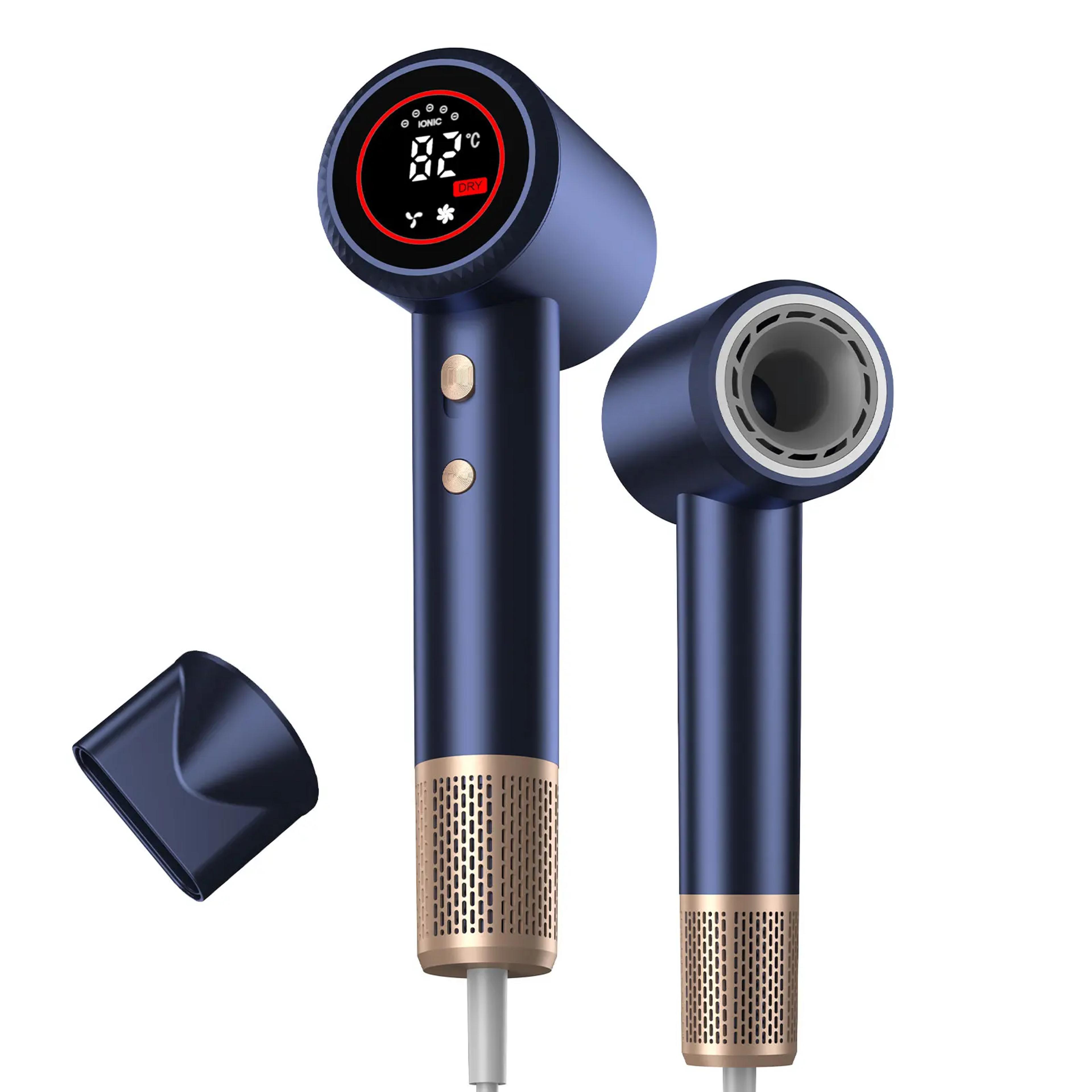 high speed ionic hair dryer with bldc motor digital display & quiet bladeless design