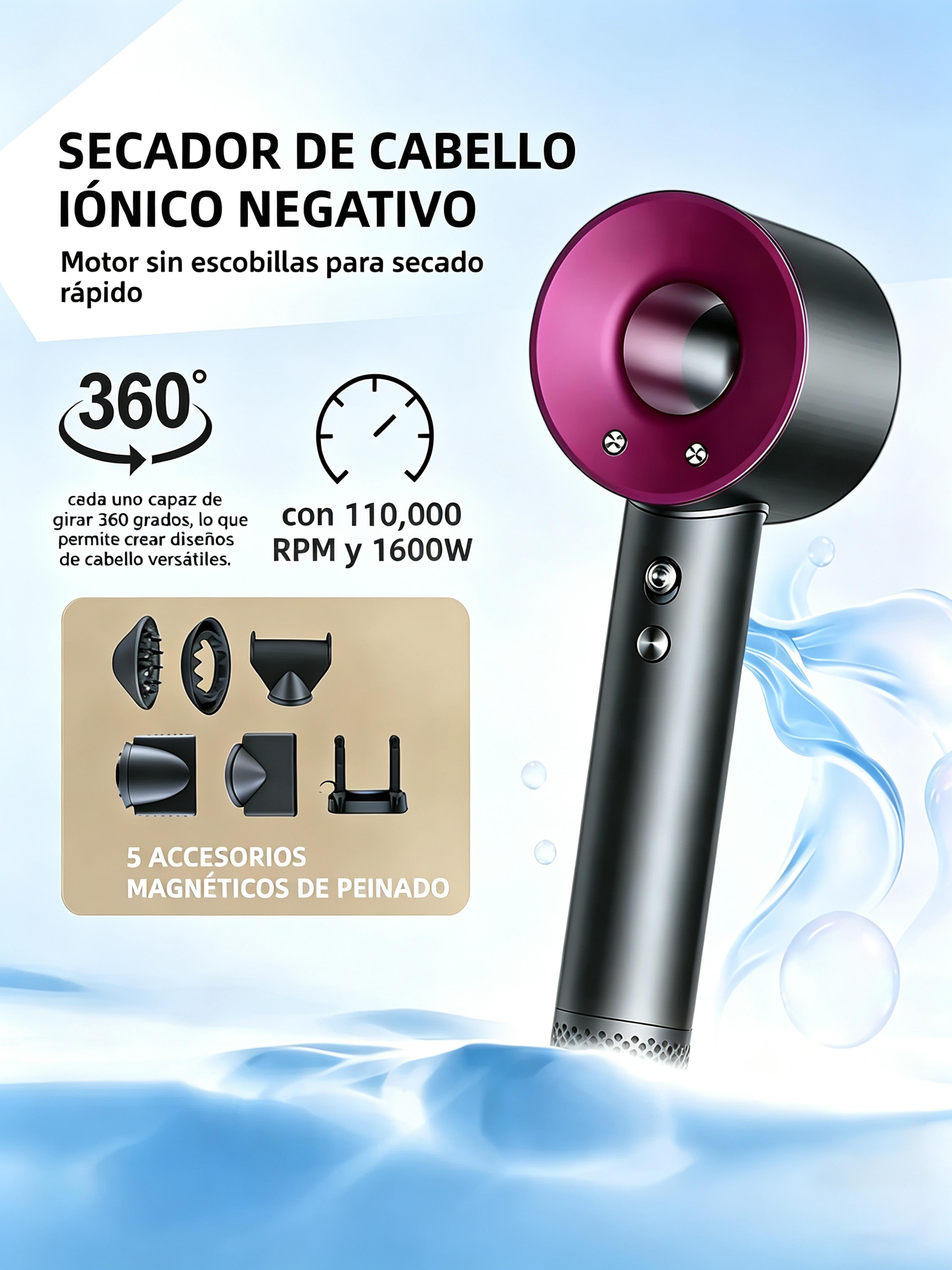 professional ionic hair dryer high speed bladeless hair dryer for fast drying & smooth styling