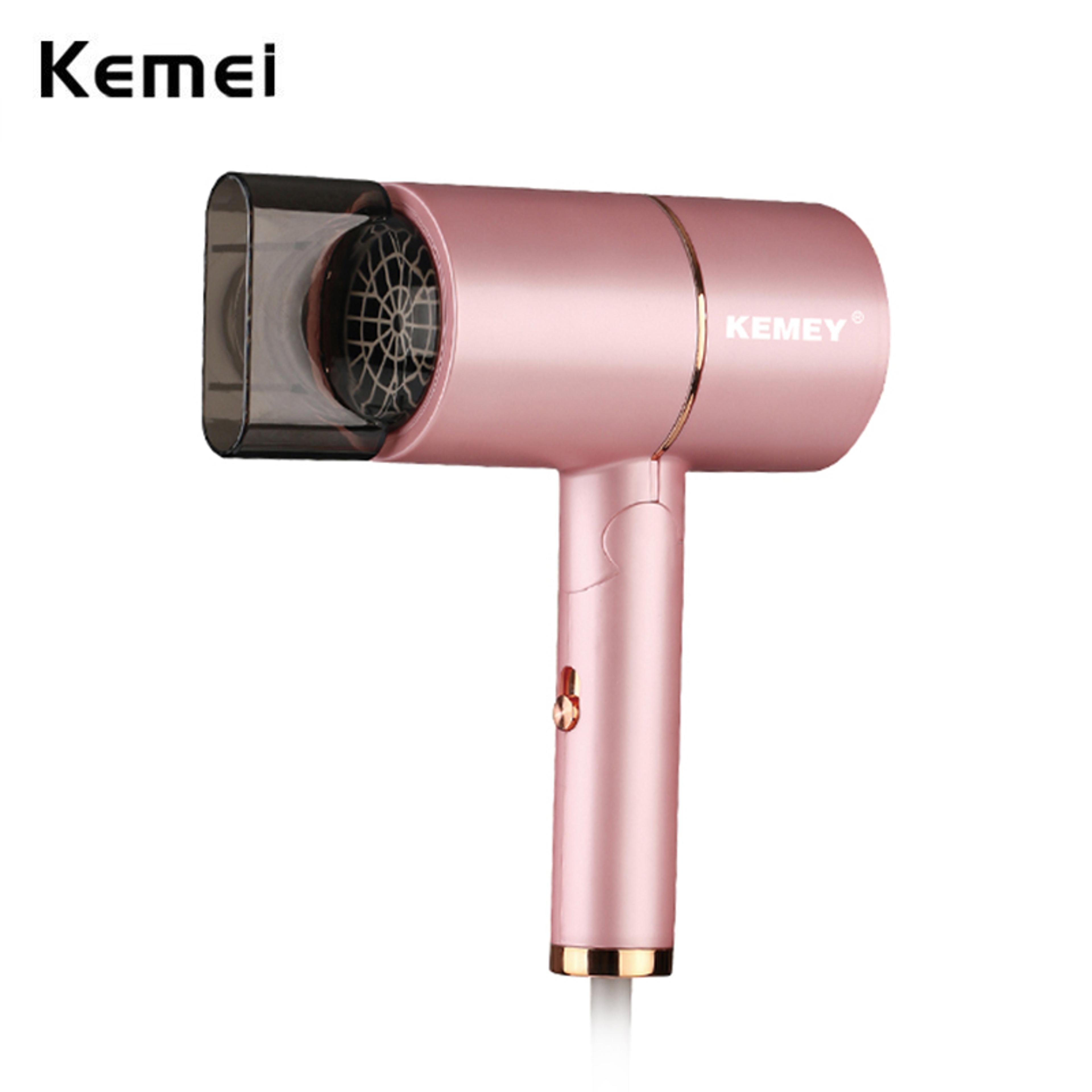 kemei negative ion hair dryer foldable travel hair dryer for fast drying & smooth styling