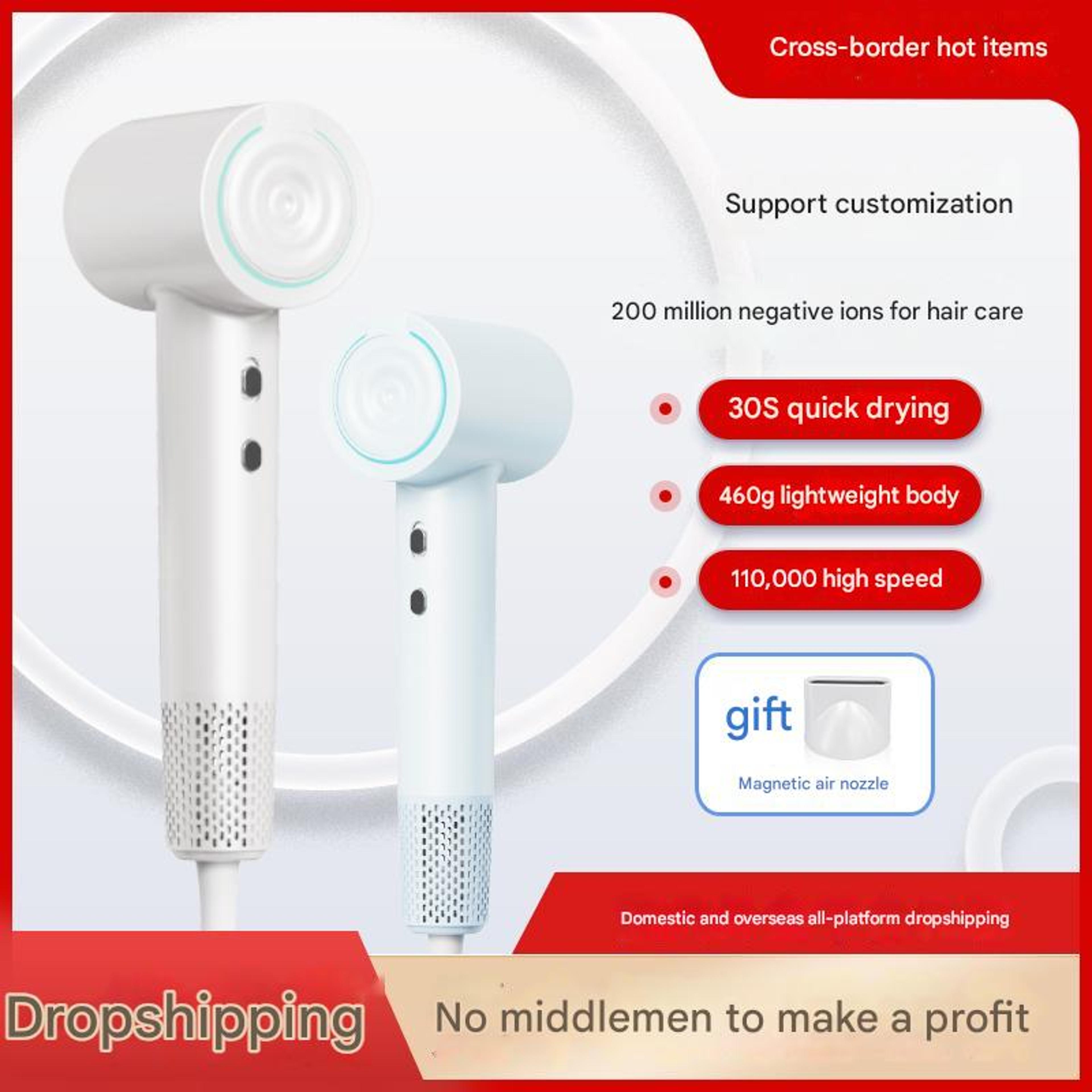 professional negative ion hair dryer with smart temperature control & fast drying hot and cold air