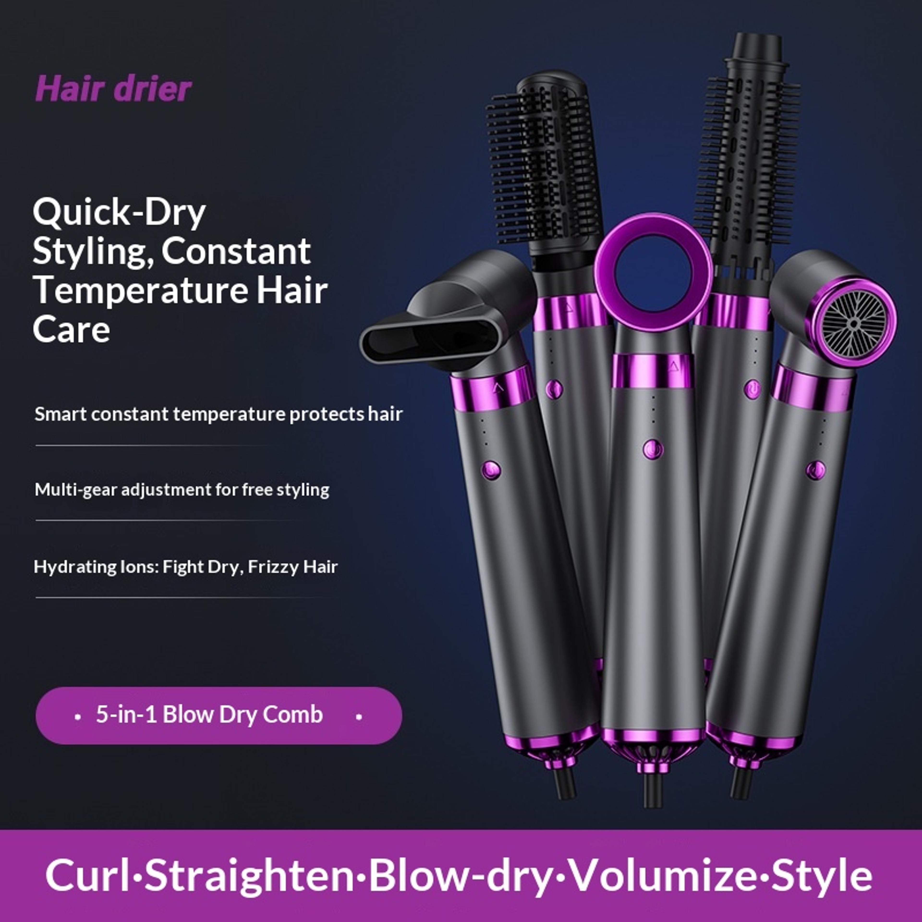 homefish hair styler hot air brush with automatic curler & hair dryer brush