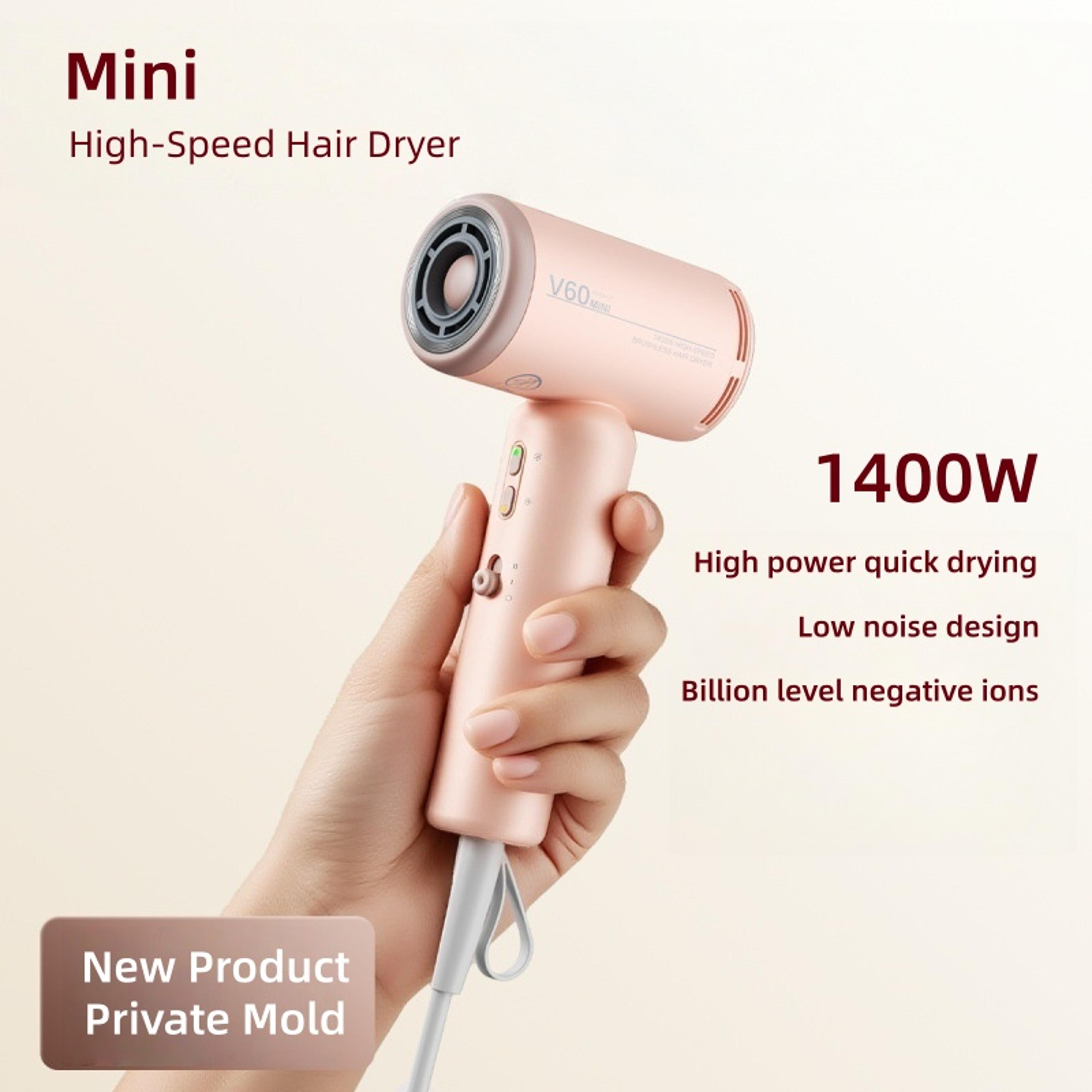 mini high speed hair dryer ionic fast dry drying blow dryer