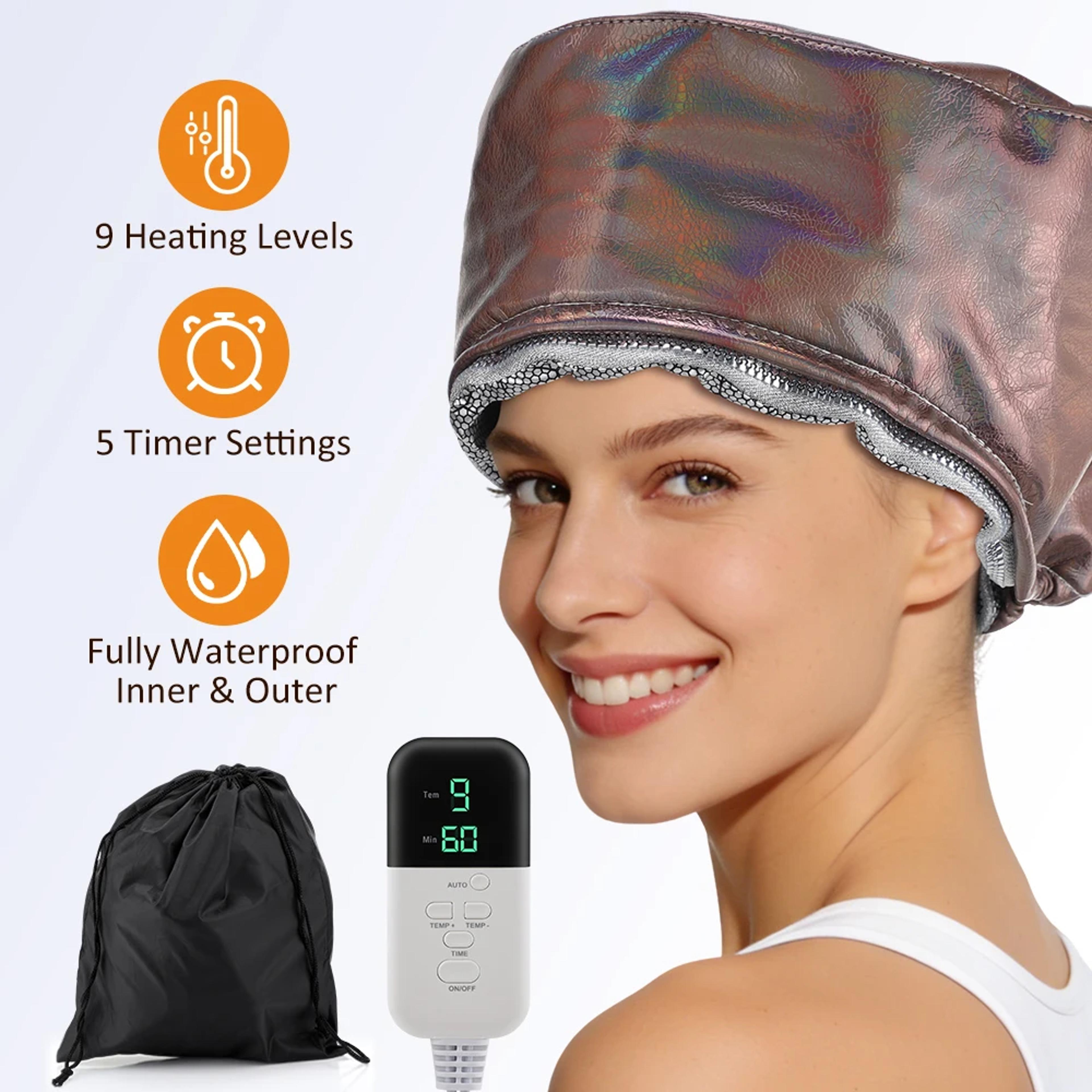 hair steamer cap for deep conditioning with adjustable heat & timer