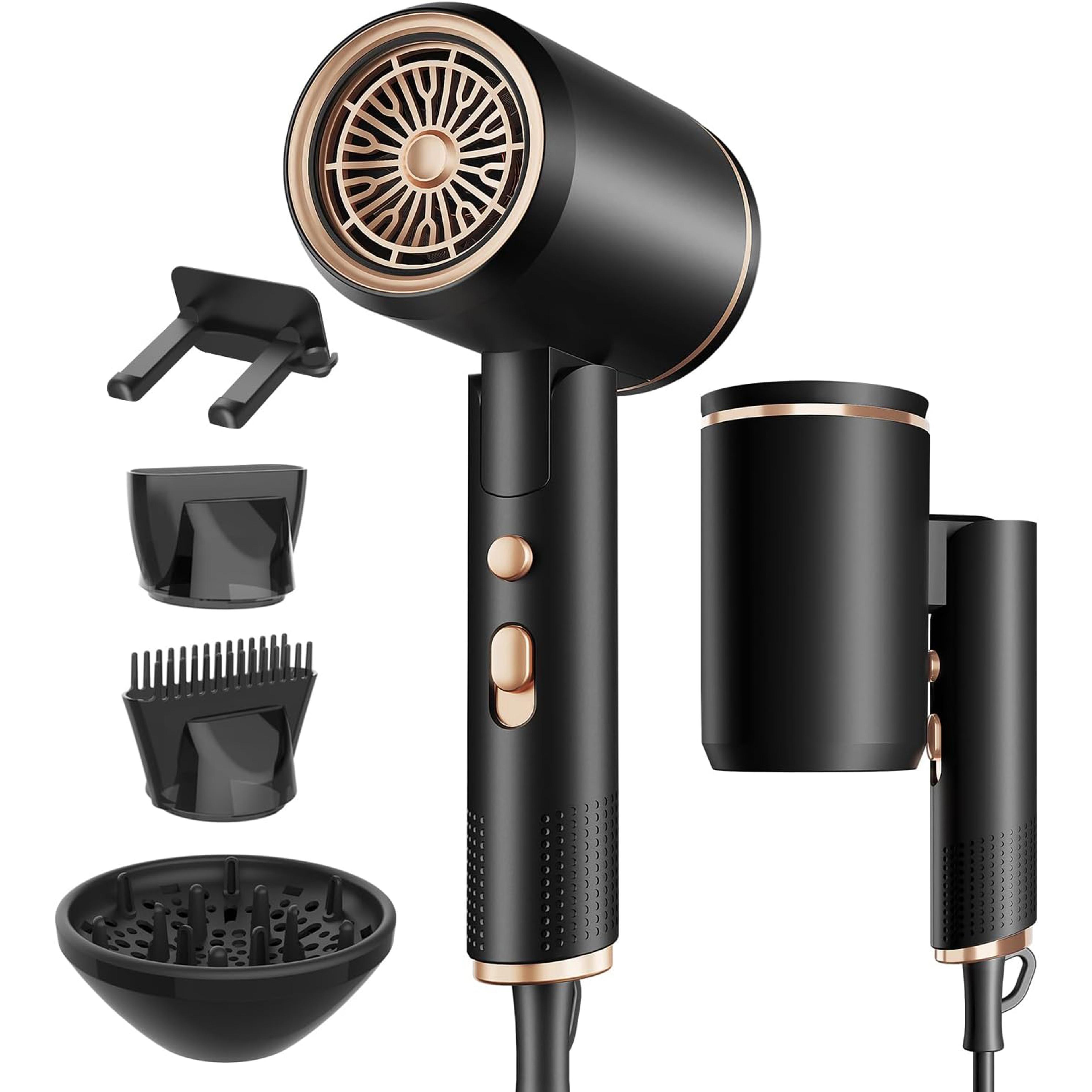 foldable ionic hair dryer with diffuser & concentrator compact travel blow dryer