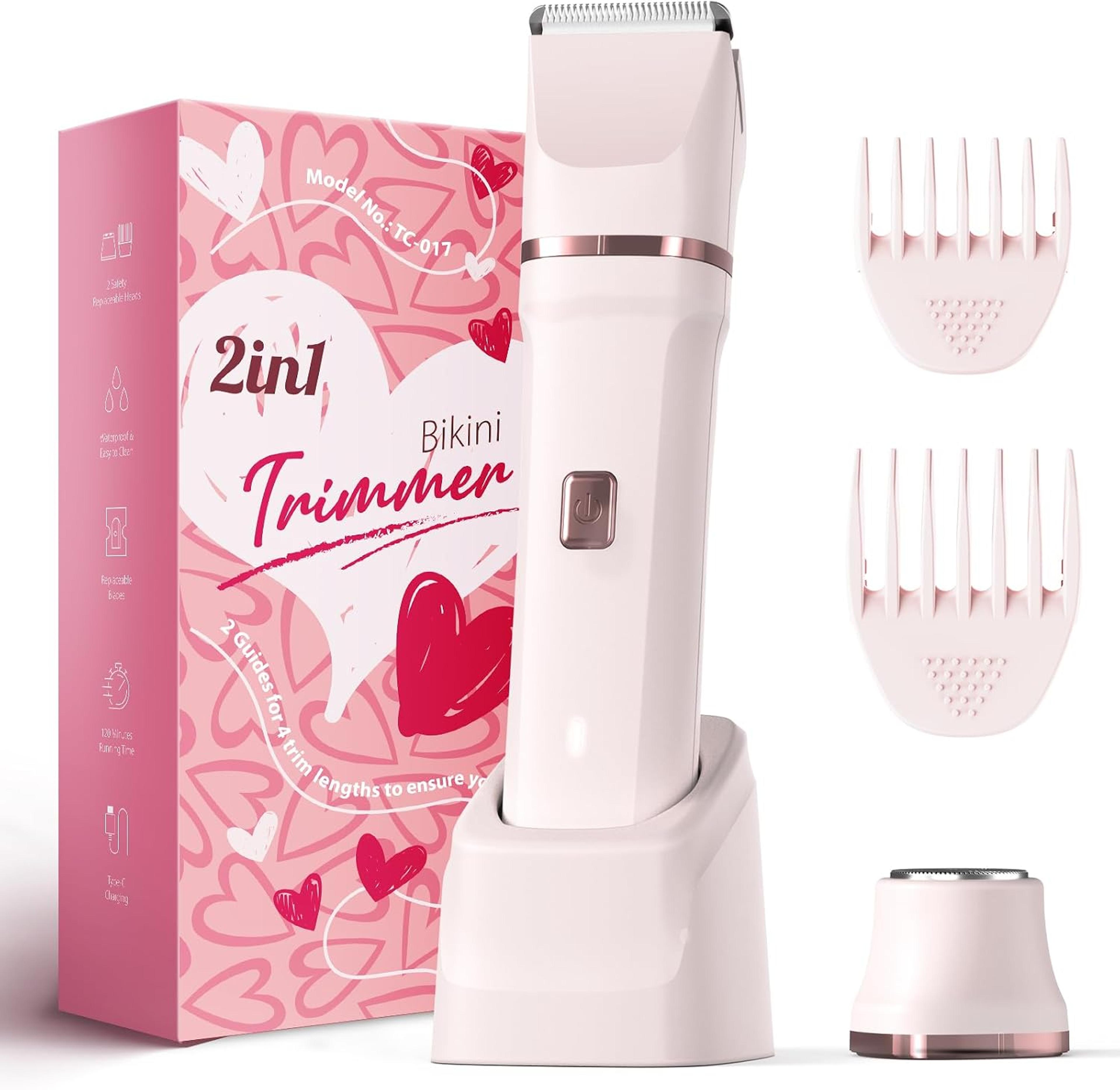 risina bikini trimmer for women cordless electric body shaver with ceramic blades