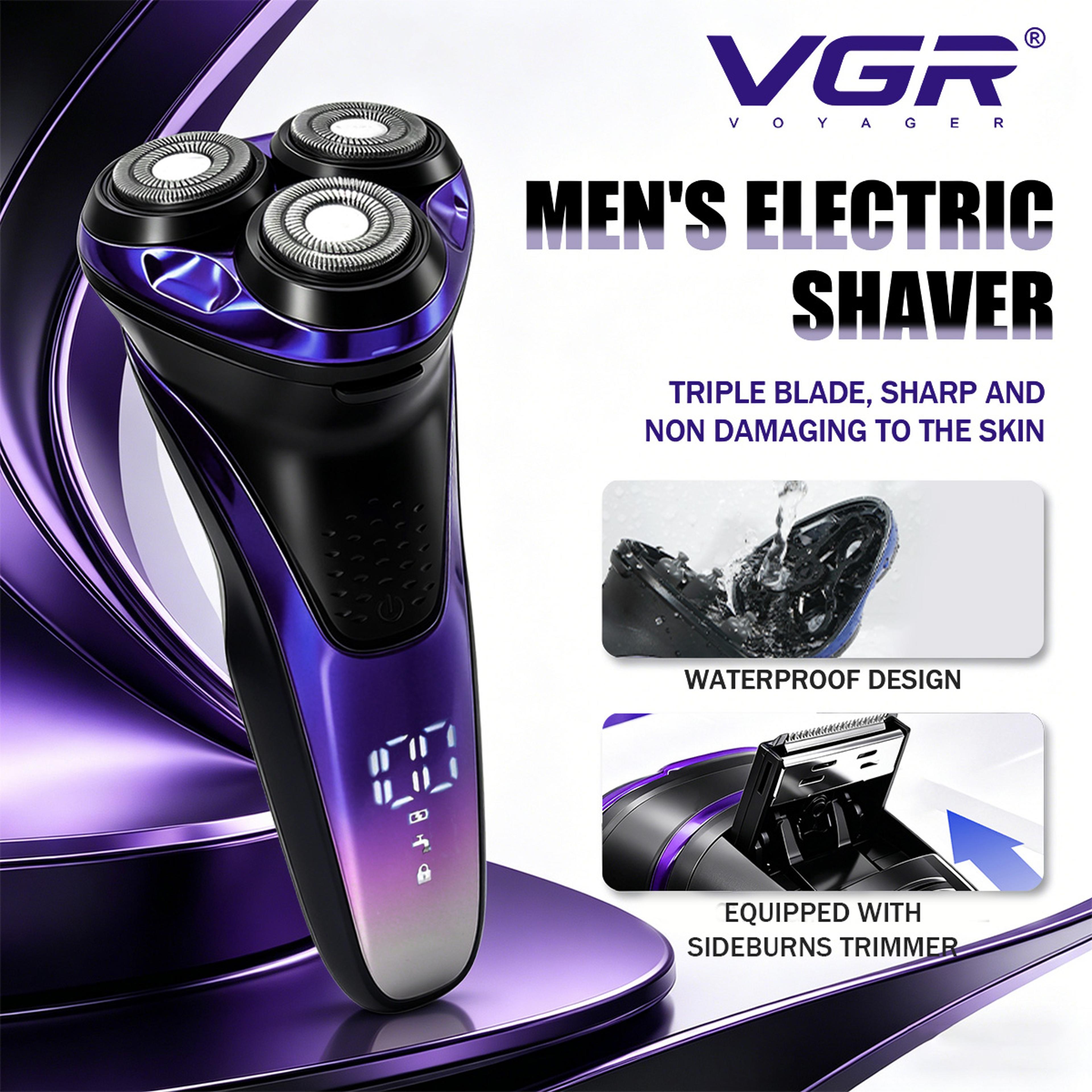 electric shaver for men rotary razor with floating heads & waterproof wet dry grooming