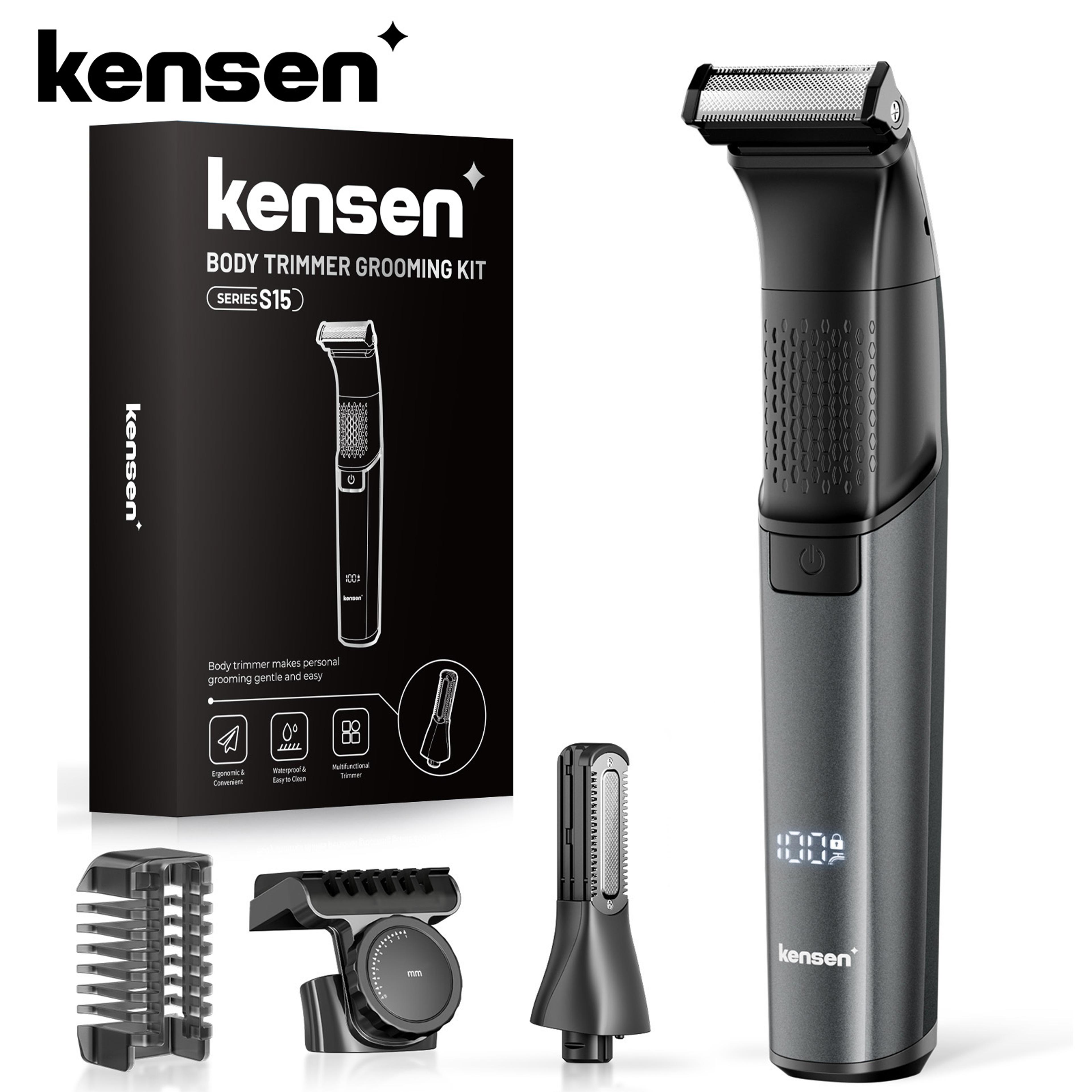 body hair trimmer & beard trimmer for men waterproof usb rechargeable grooming kit