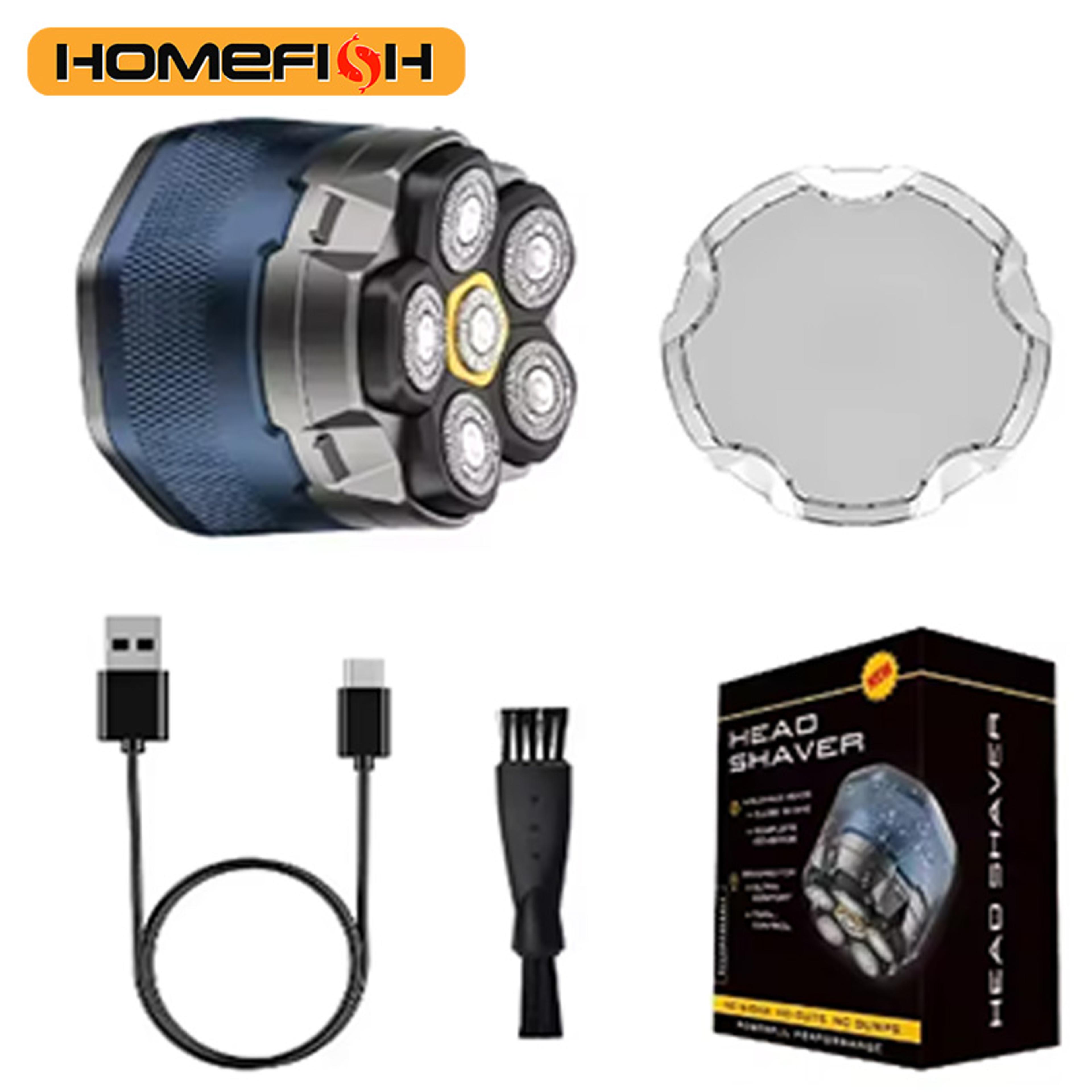 electric head shaver for bald men with rotary blades & waterproof magnetic razor