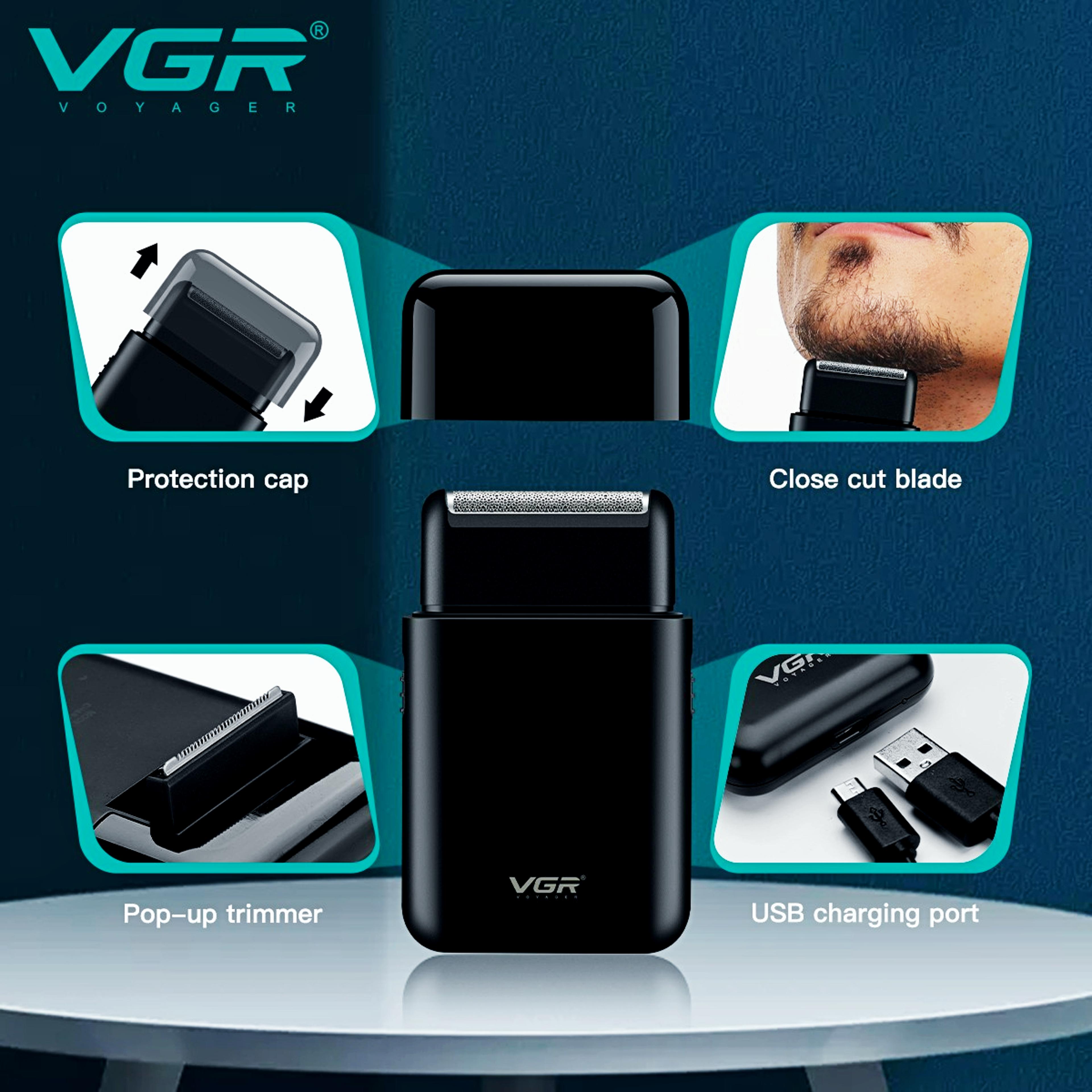 electric shaver usb rechargeable portable mini shaver for men with pop up trimmer