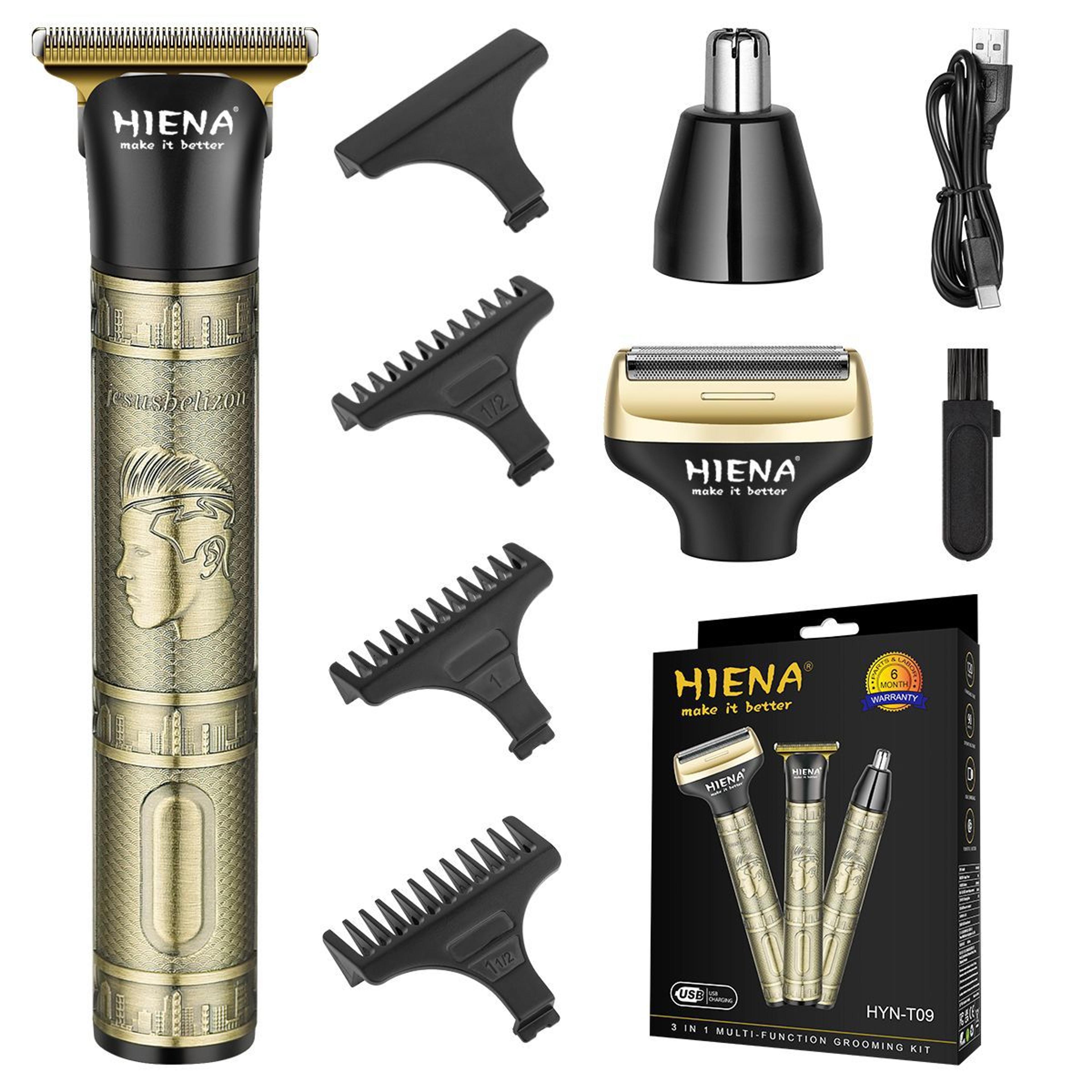 hair clipper for men cordless beard trimmer & nose hair grooming kit
