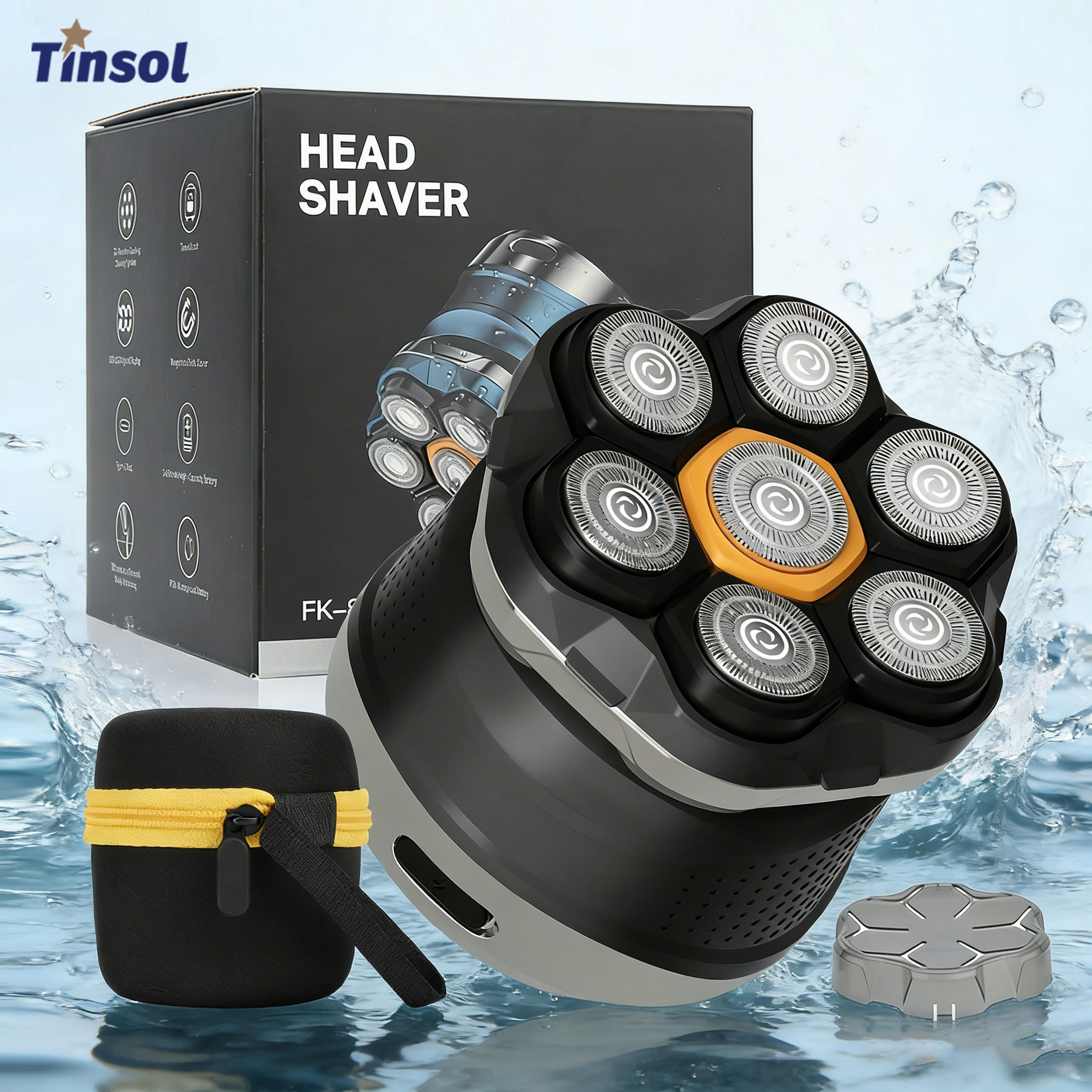 tinsol head shaver magnetic levitation electric shaver for bald head face & beard
