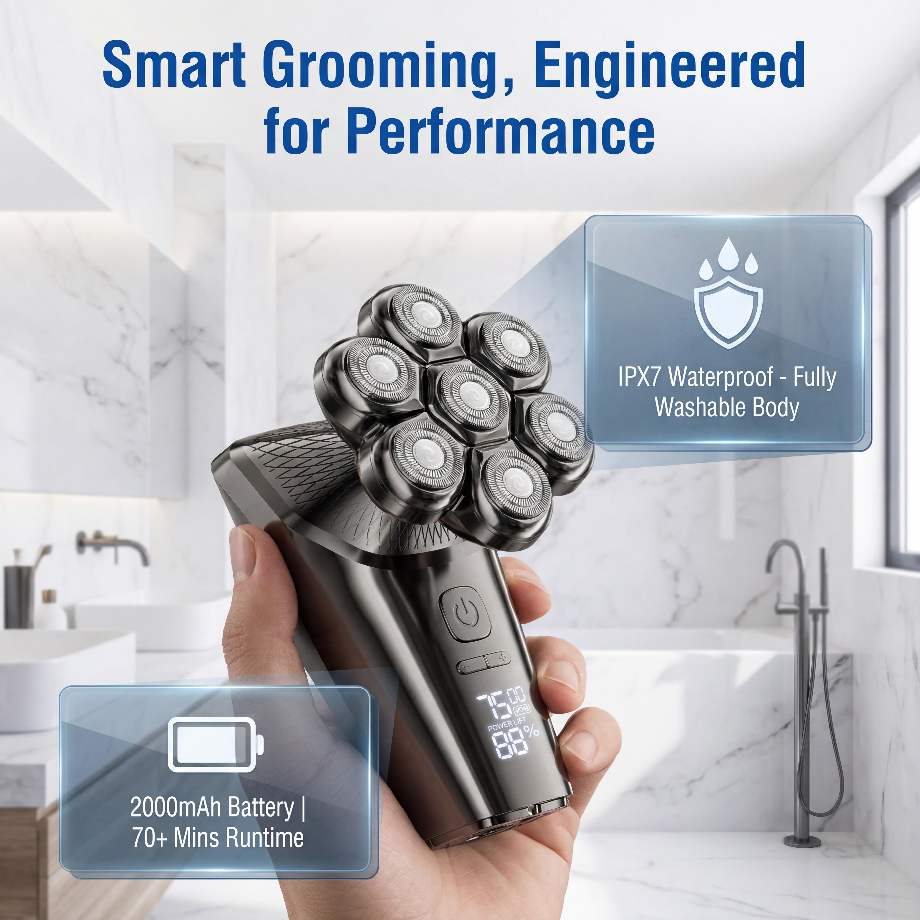 electric shaver for men waterproof grooming kit with nose hair trimmer usb rechargeable