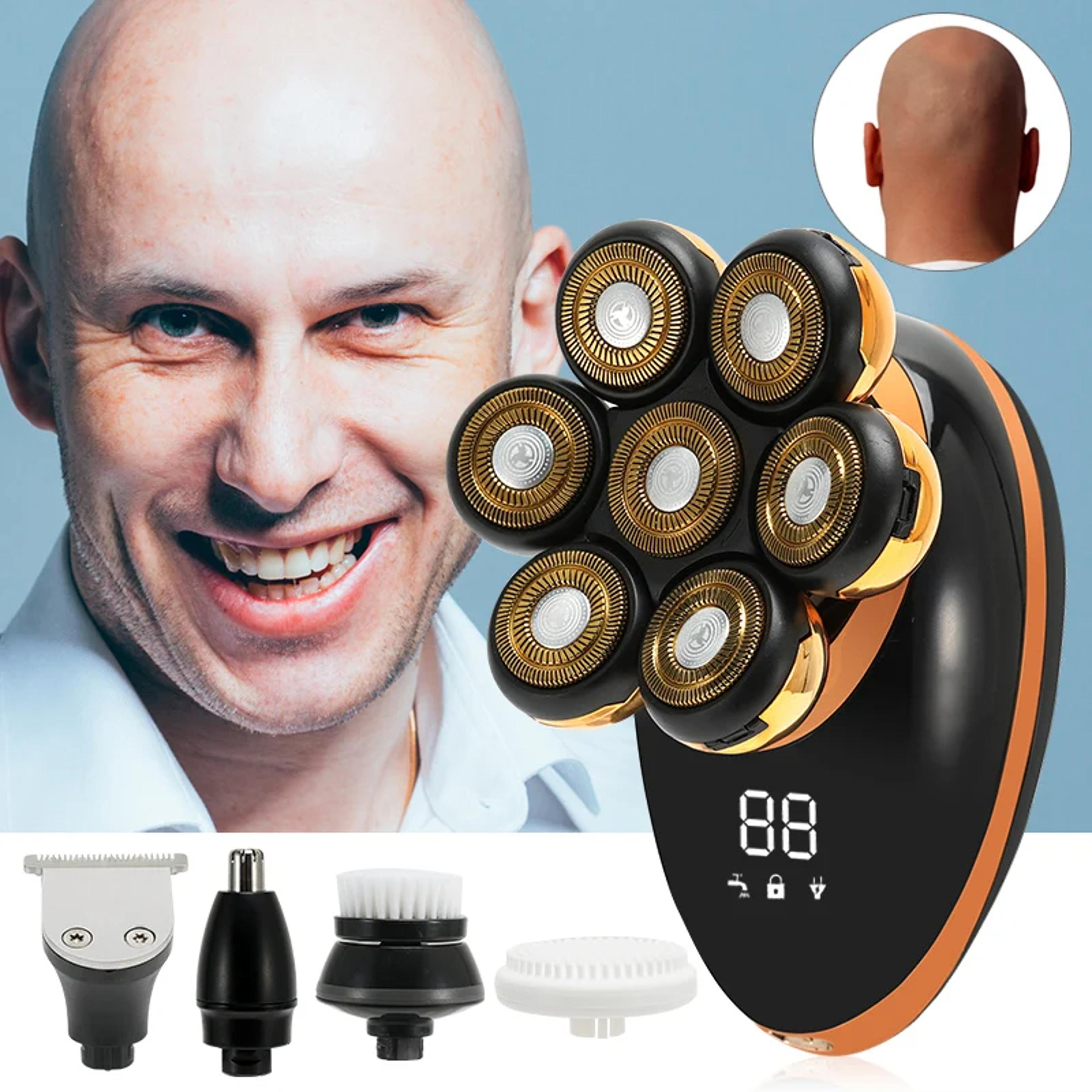 floating electric shaver for men rechargeable wet dry head & beard razor with lcd display