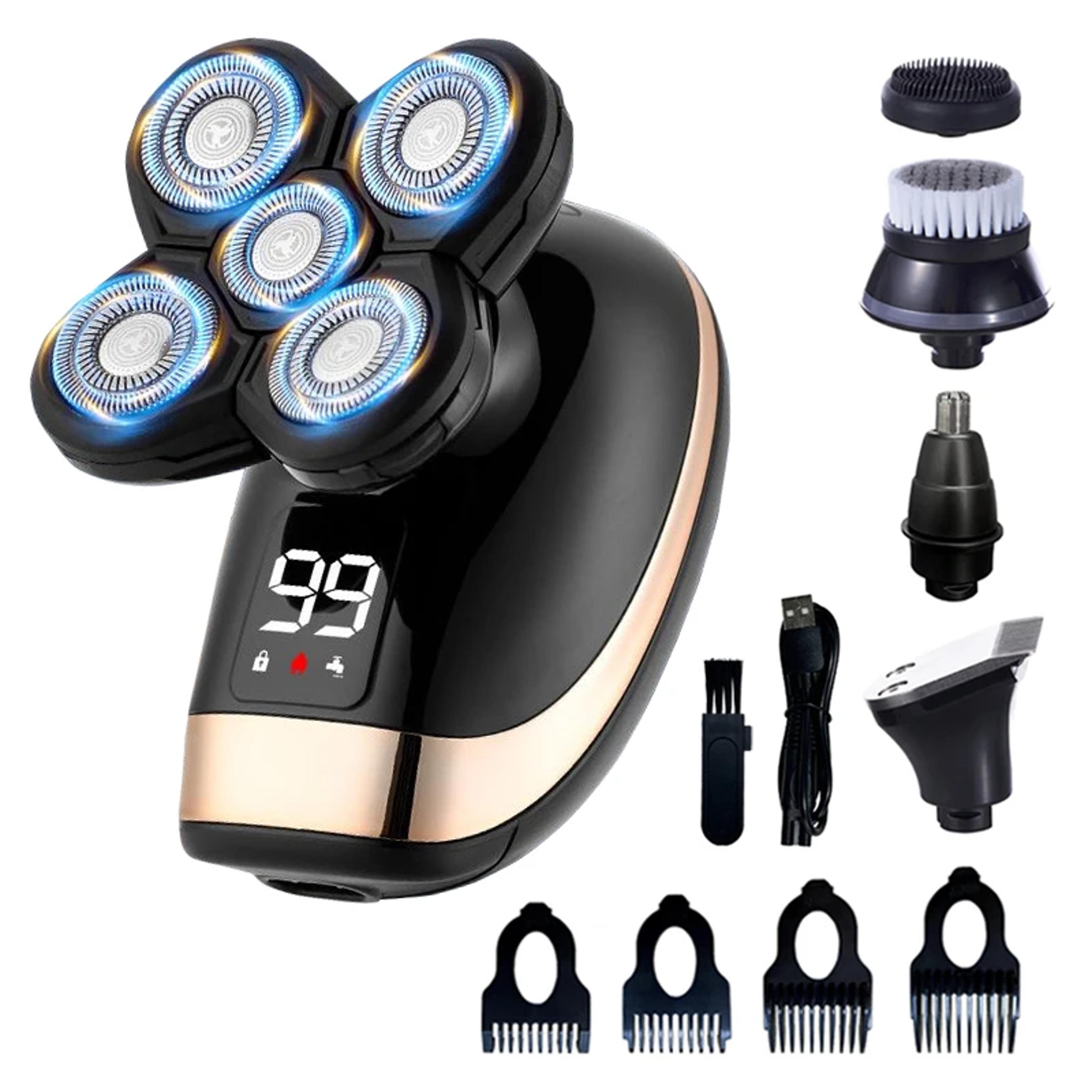 electric shaver for men waterproof wet dry beard grooming kit with fast charging