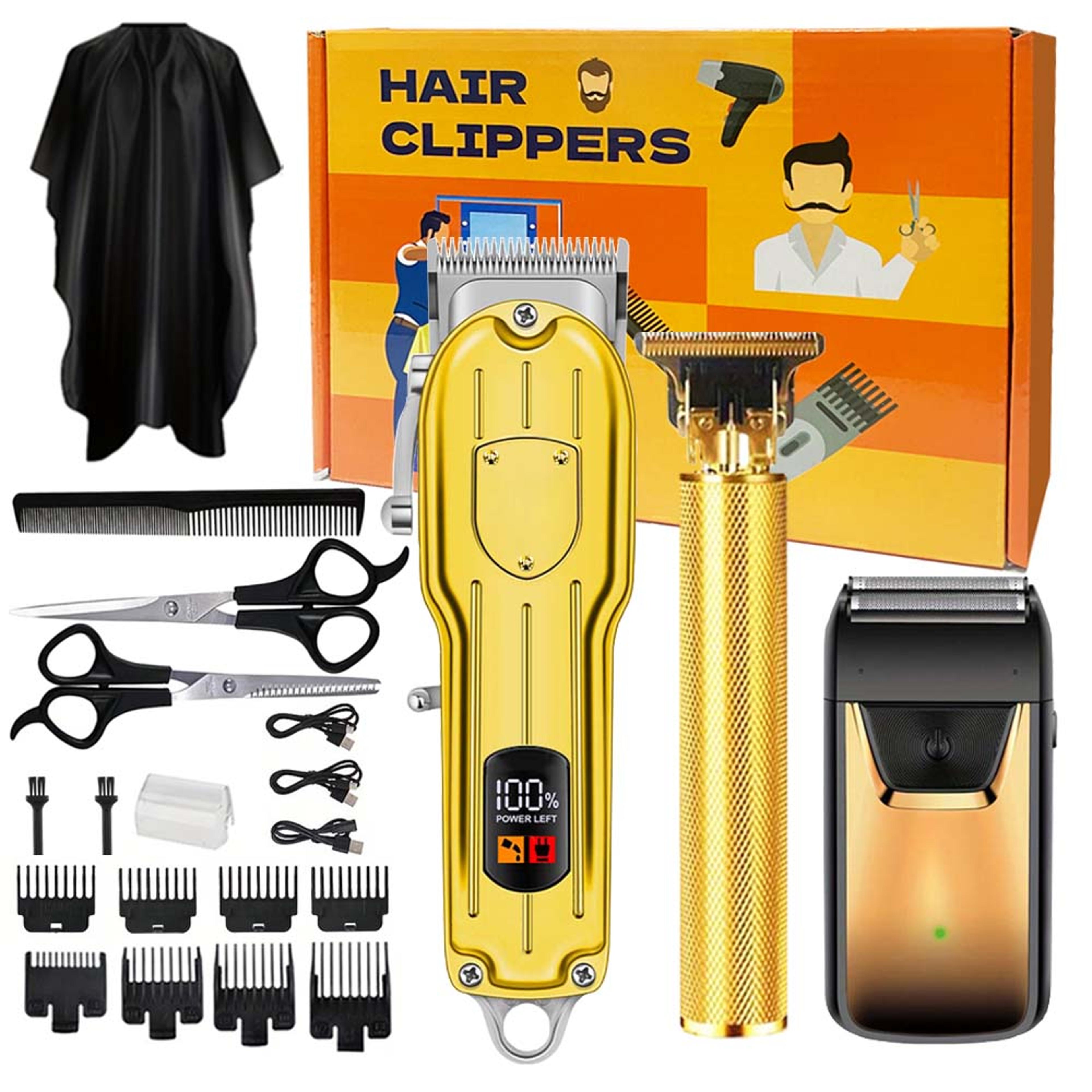 professional hair clipper kit cordless electric hair trimmer & electric shaver for men