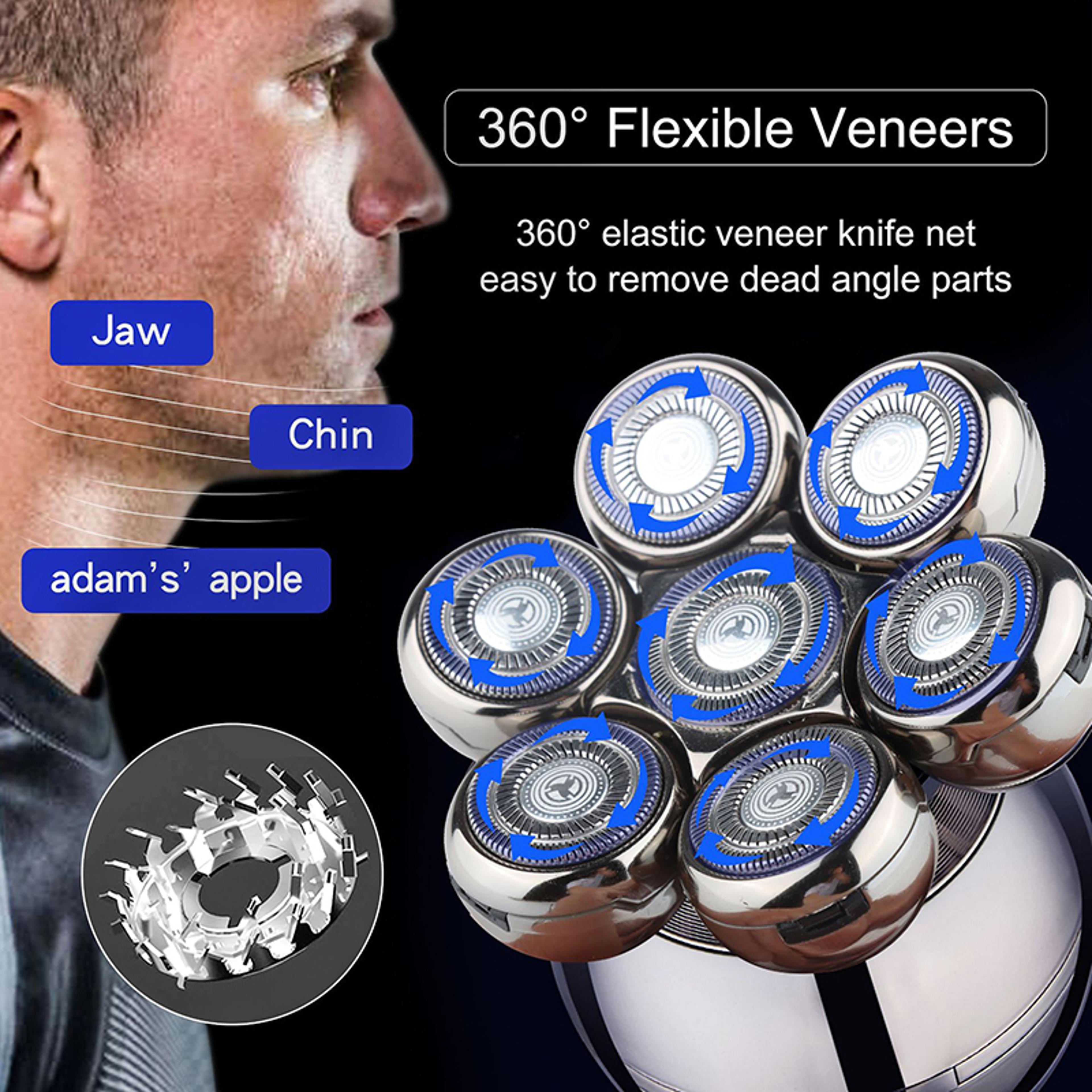 electric shaver for bald men rechargeable rotary electric razor with floating heads & charging base