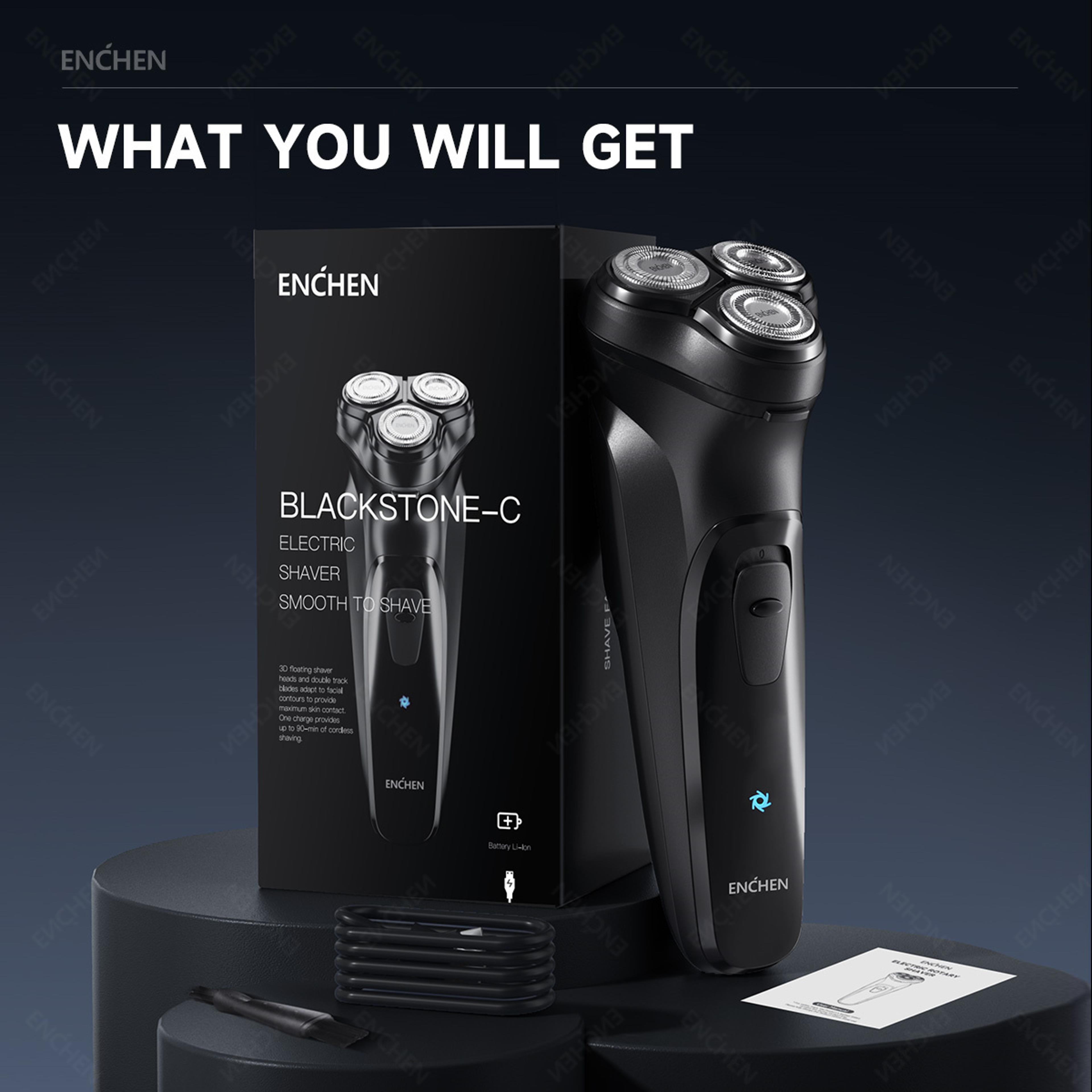 blackstone electric rotary shaver with floating heads & usb c fast charging