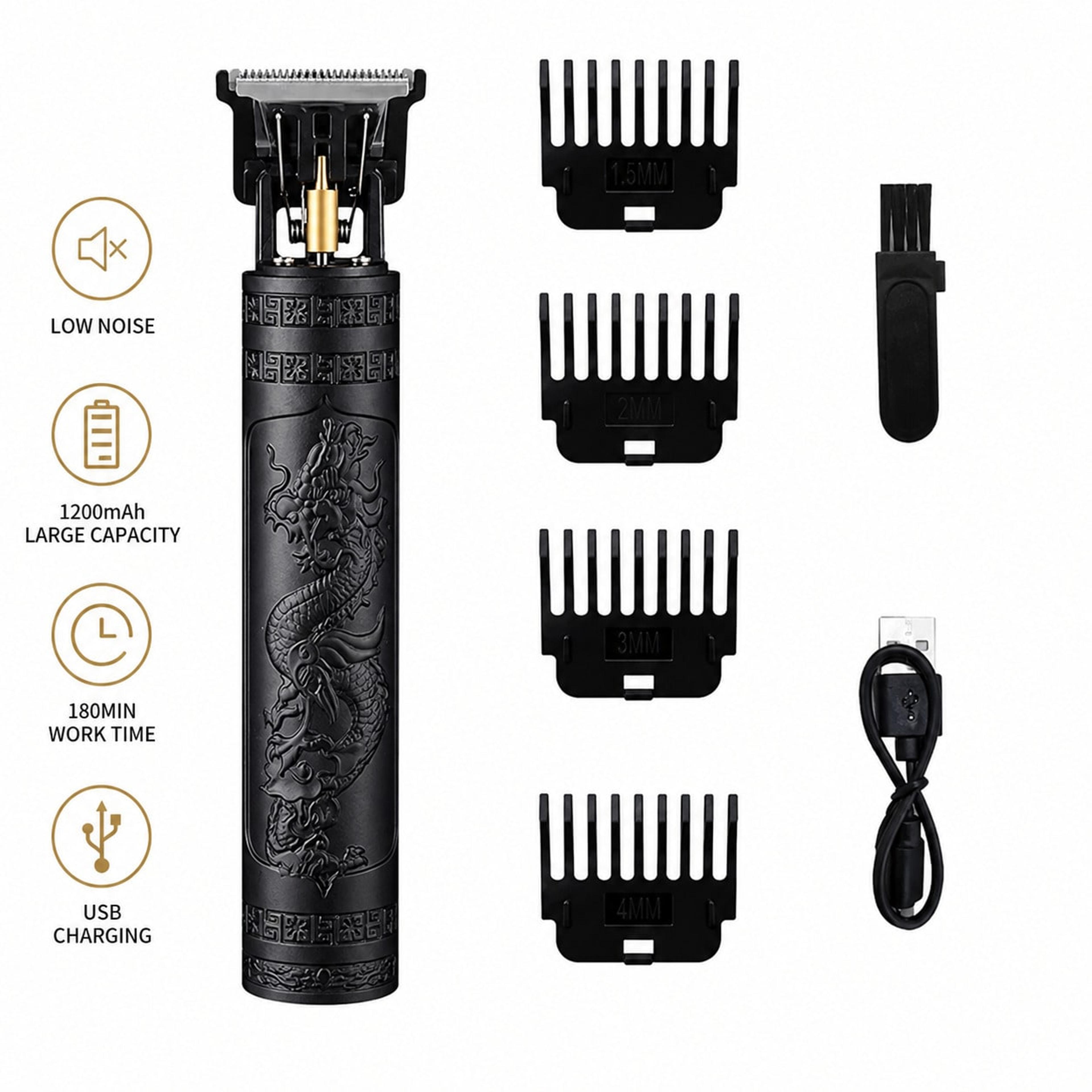 dragon edition electric hair clipper with ceramic blade & guide combs for precision haircuts