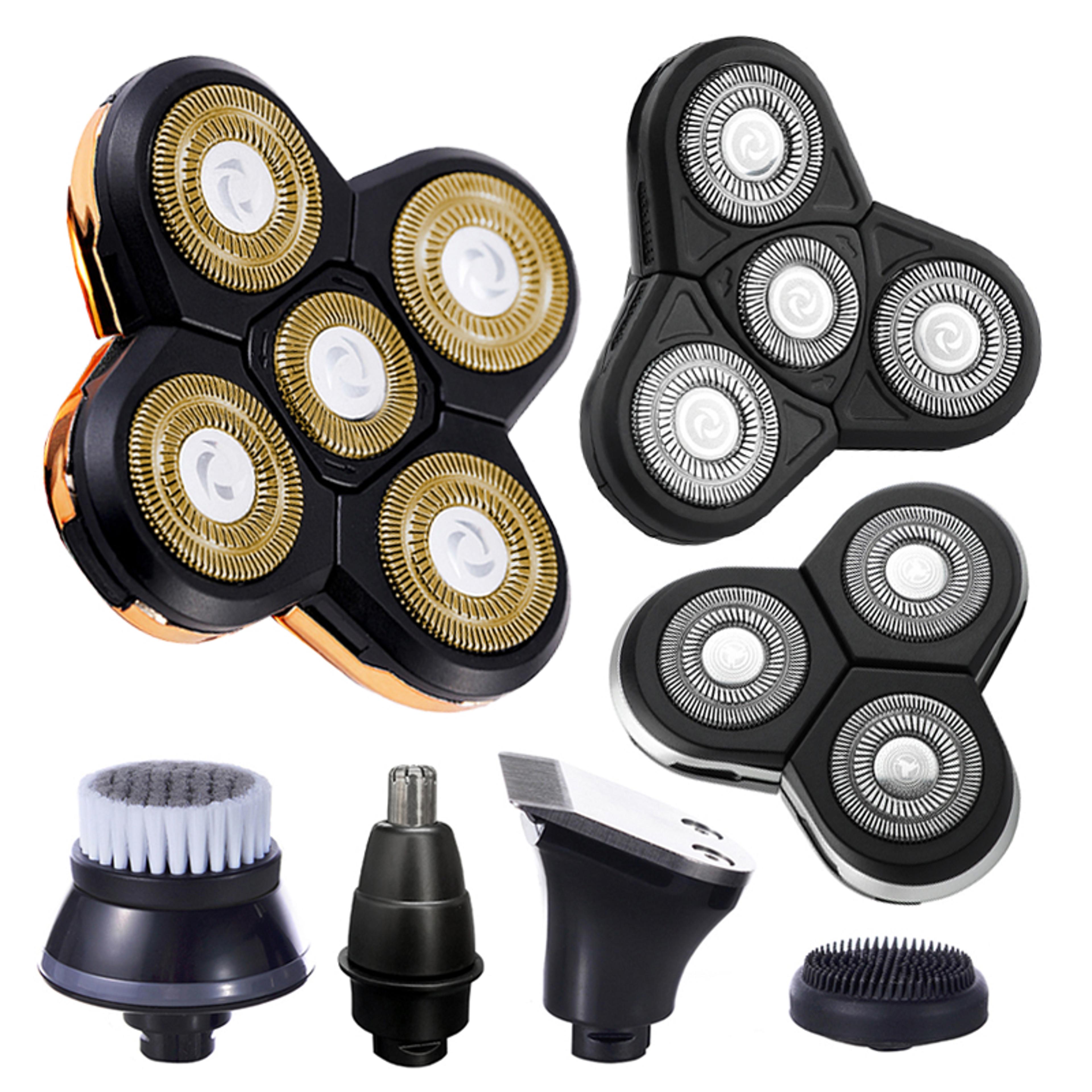 replacement shaver head & grooming attachment set for floating electric shaver