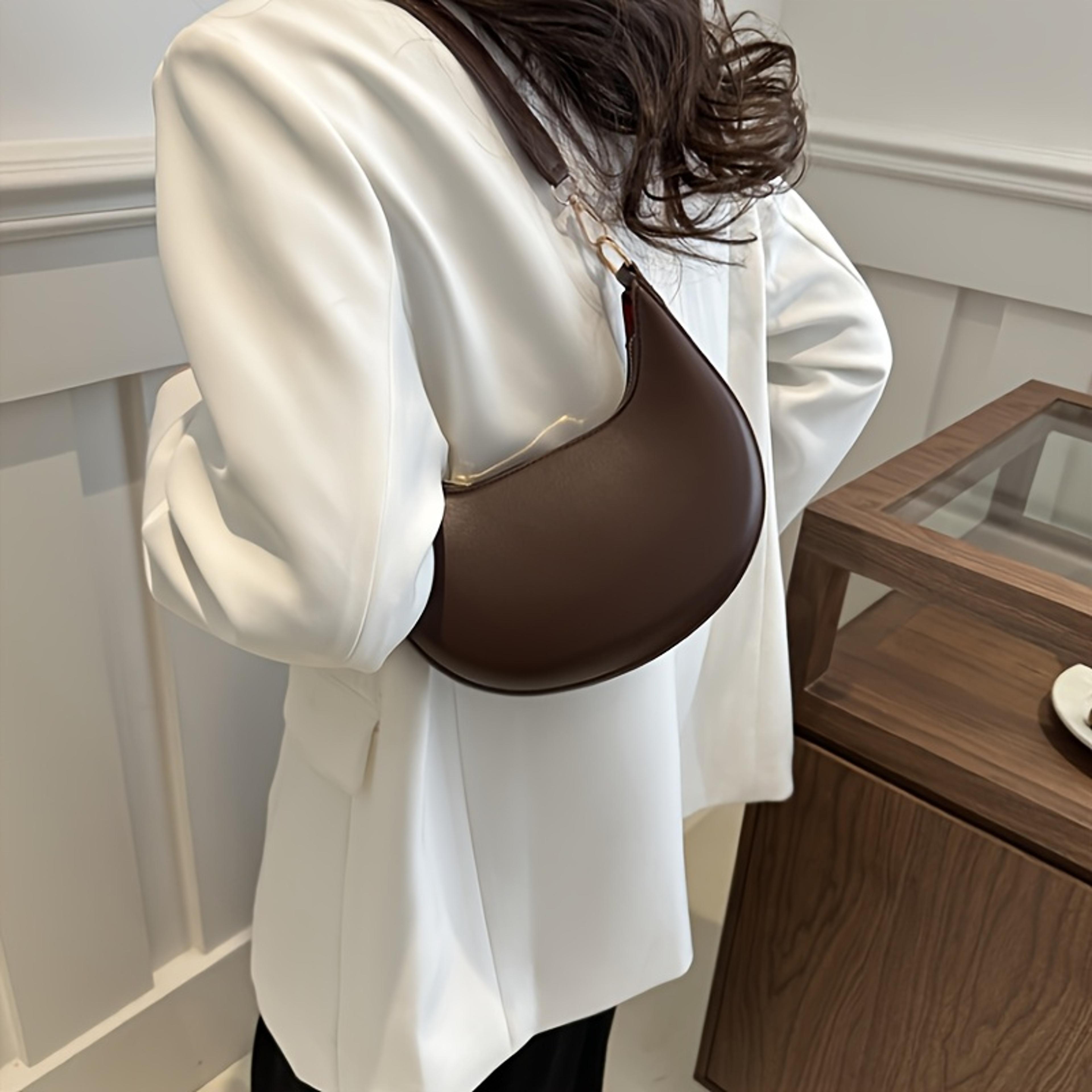 luxury moon shoulder bag for women crescent fashion underarm purse with adjustable strap