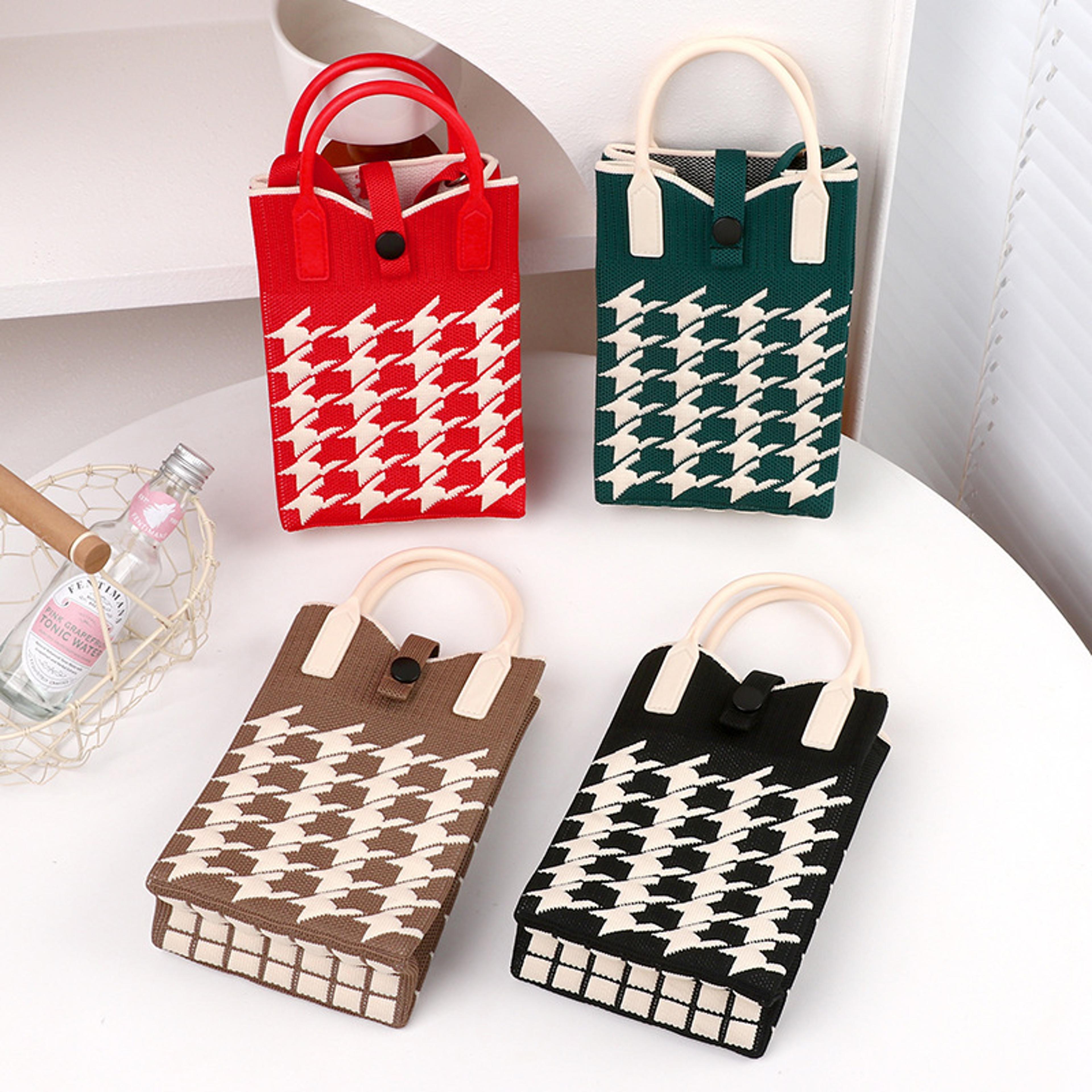 korean knitted phone bag mini crossbody bag for women portable mobile phone purse