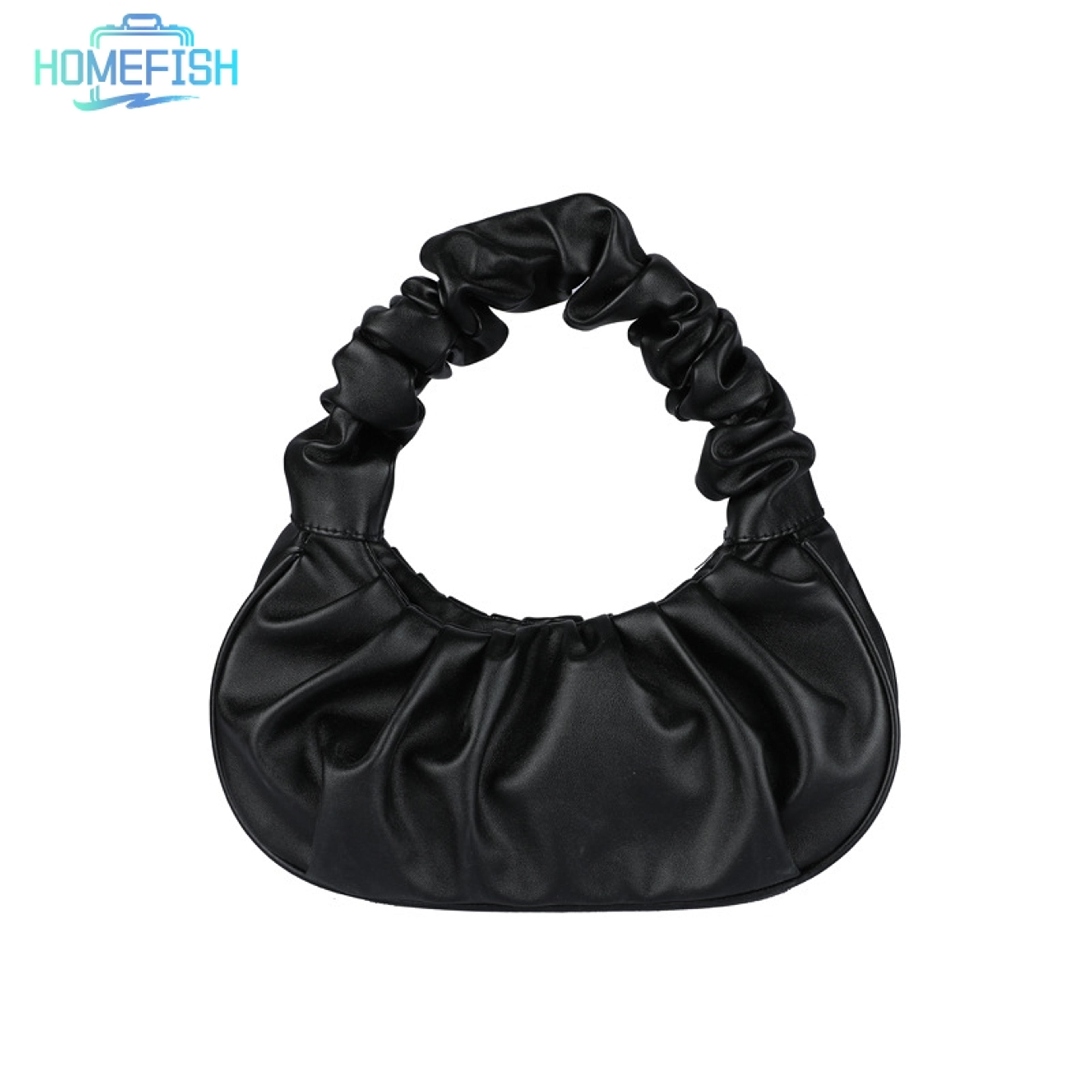 homefish cloud handbag pleated pu leather women shoulder bag stylish dumpling purse