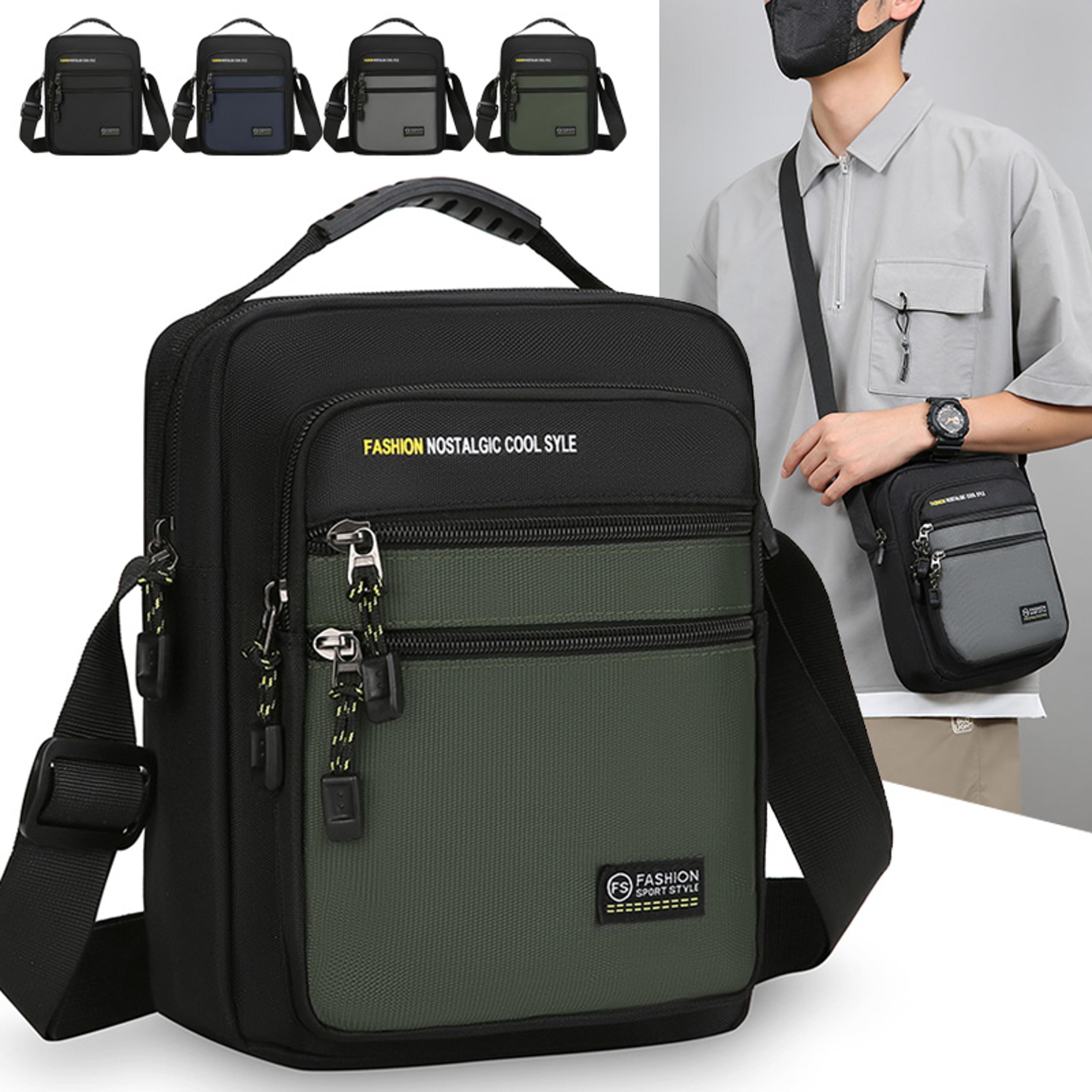 urbanpro men crossbody bag large capacity oxford messenger bag with multi pocket storage