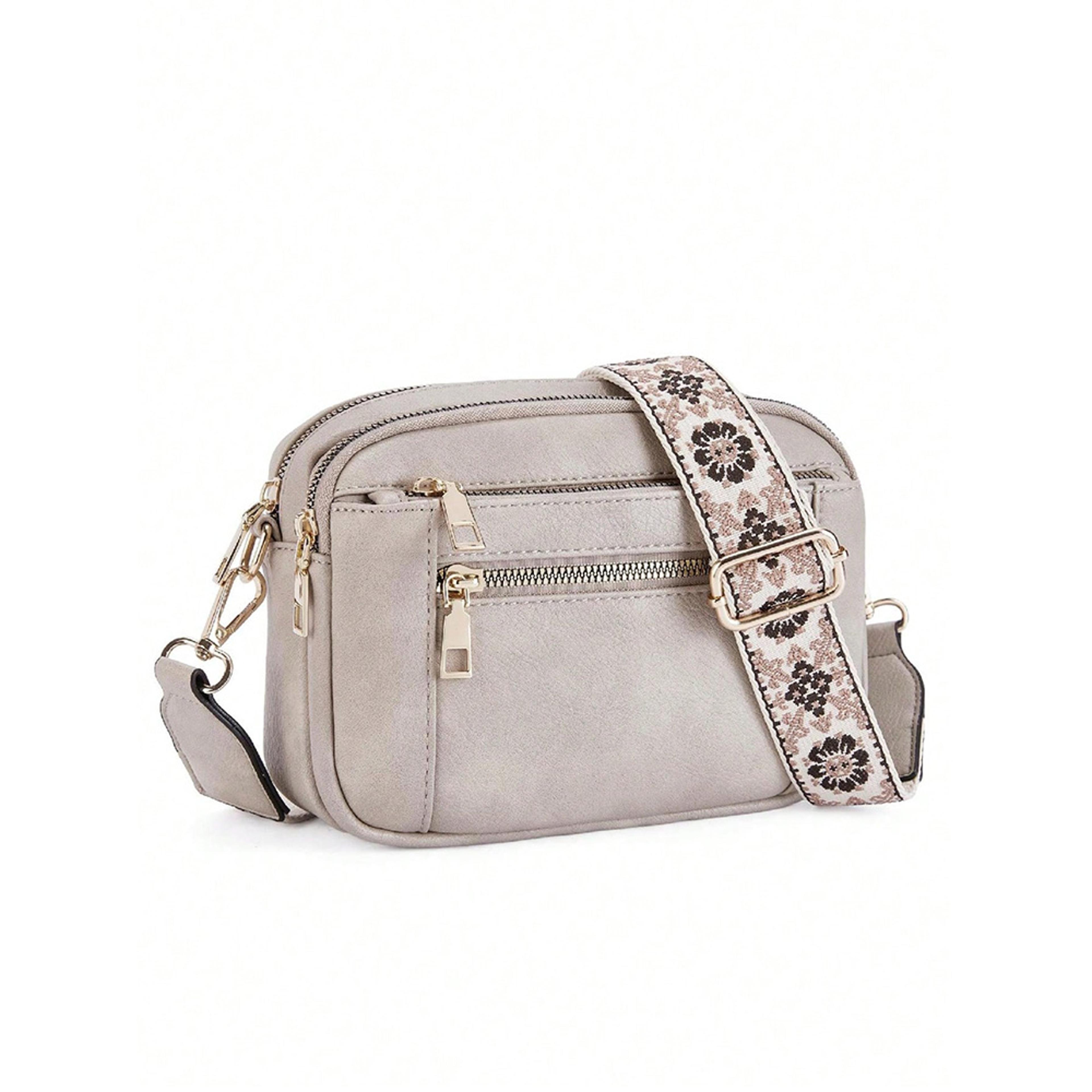 vintage quilted crossbody bag for women retro pu leather handbag with multi compartment design