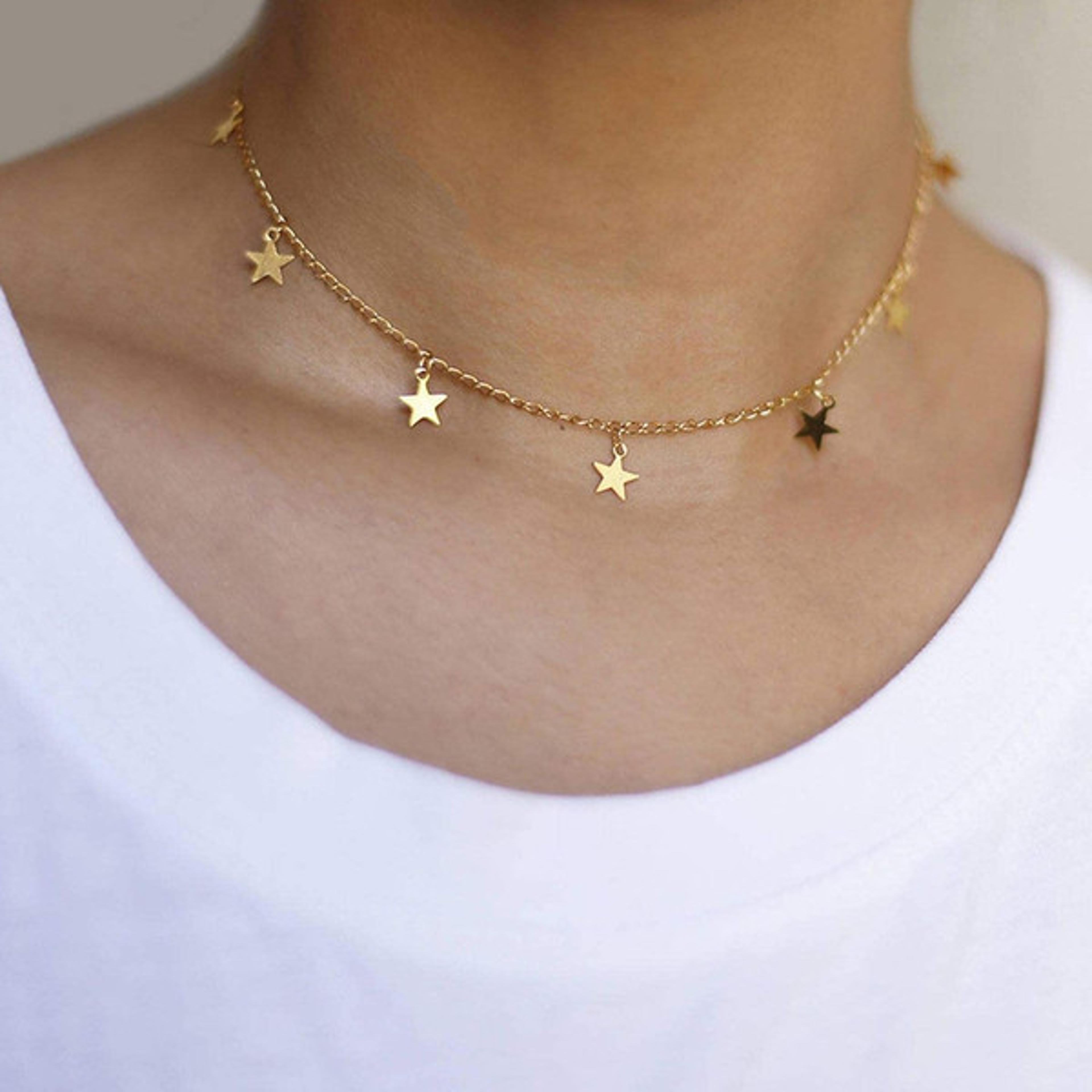 dainty star necklace choker