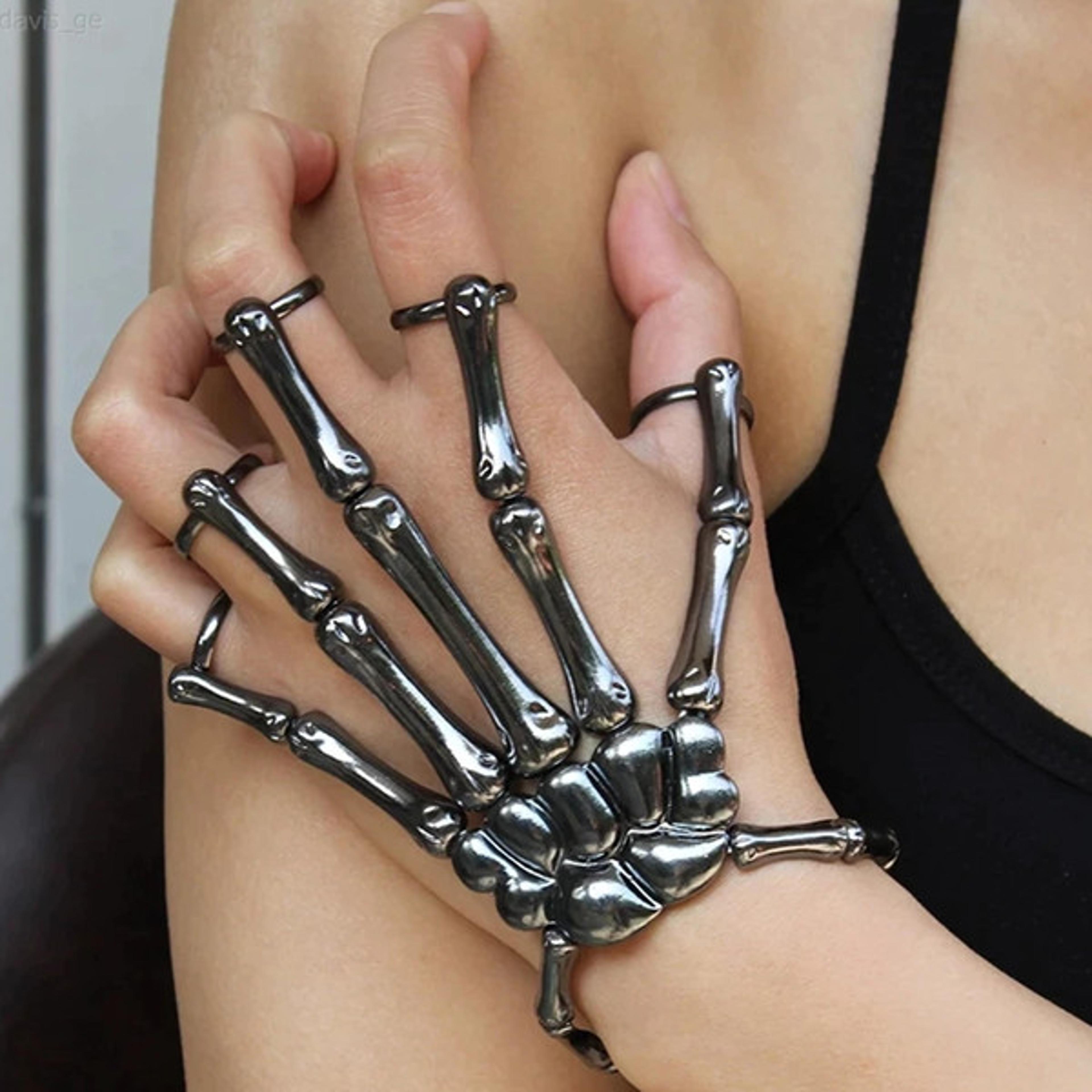 skeleton hand ring bracelet
