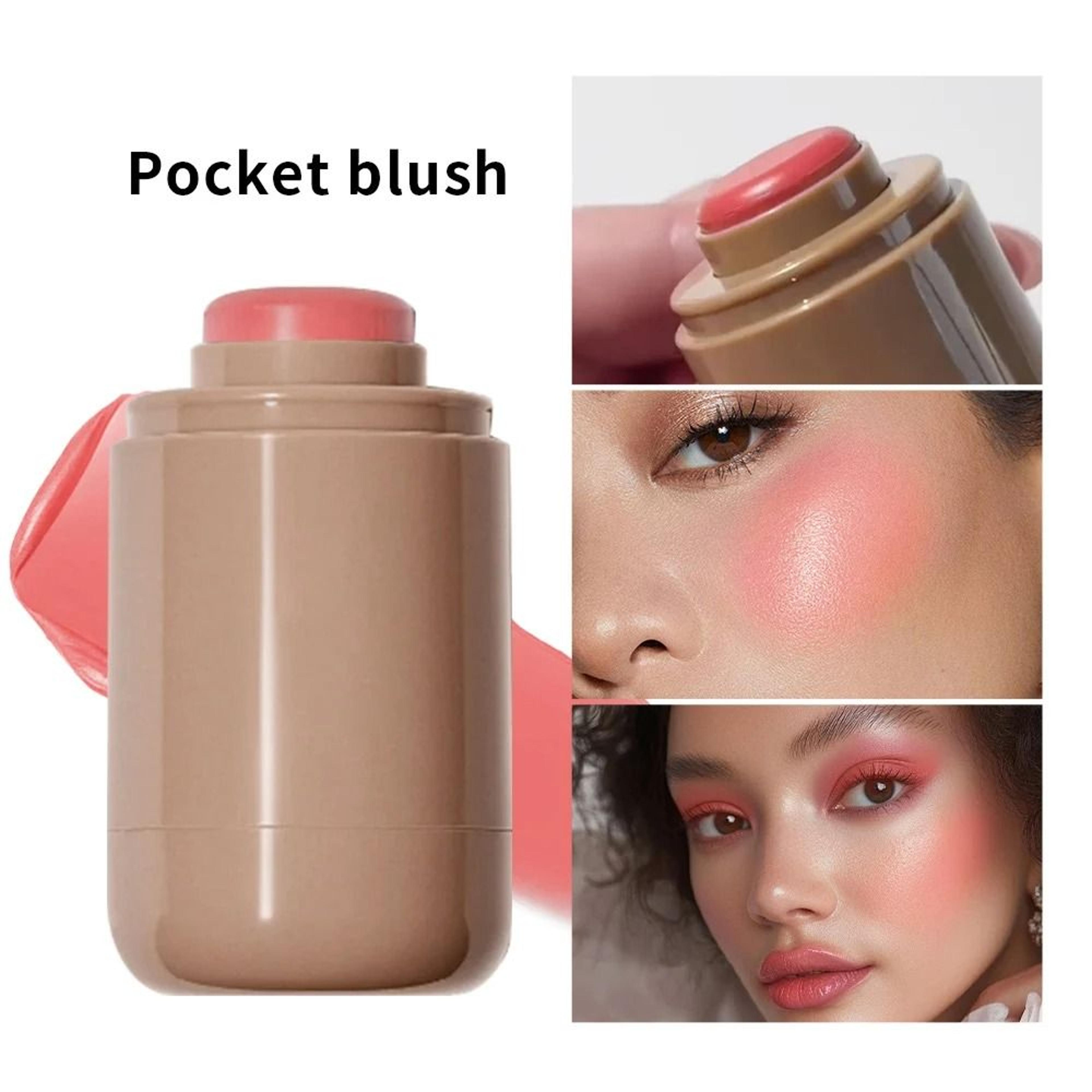 3-in-1 blush stick moisturizing lip gloss, face rouge, and facial cheek stick