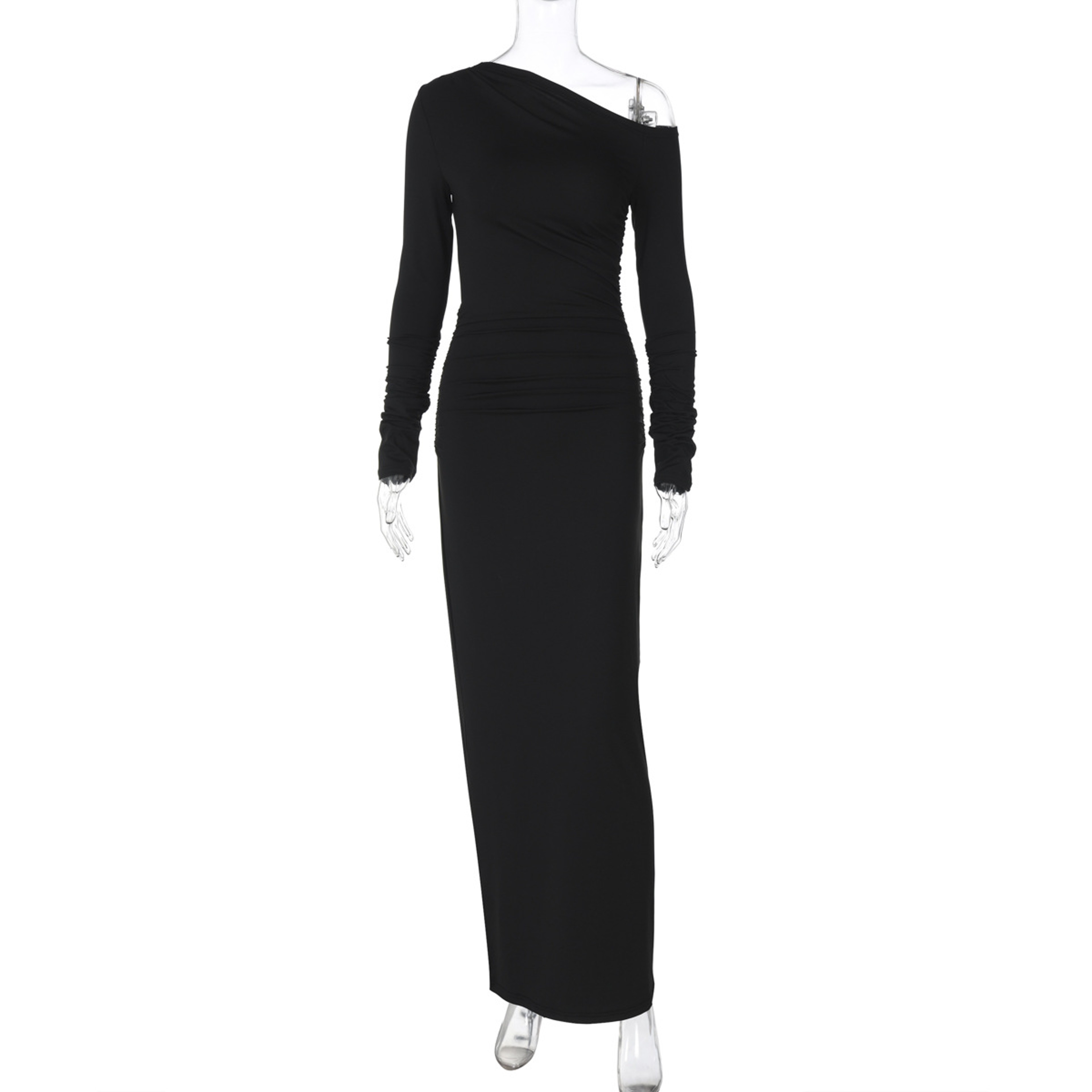 black long sleeve white collar dress Long Sleeve Office White Shirt Dress Women Spring Black Turndown Neck Divahotcouture