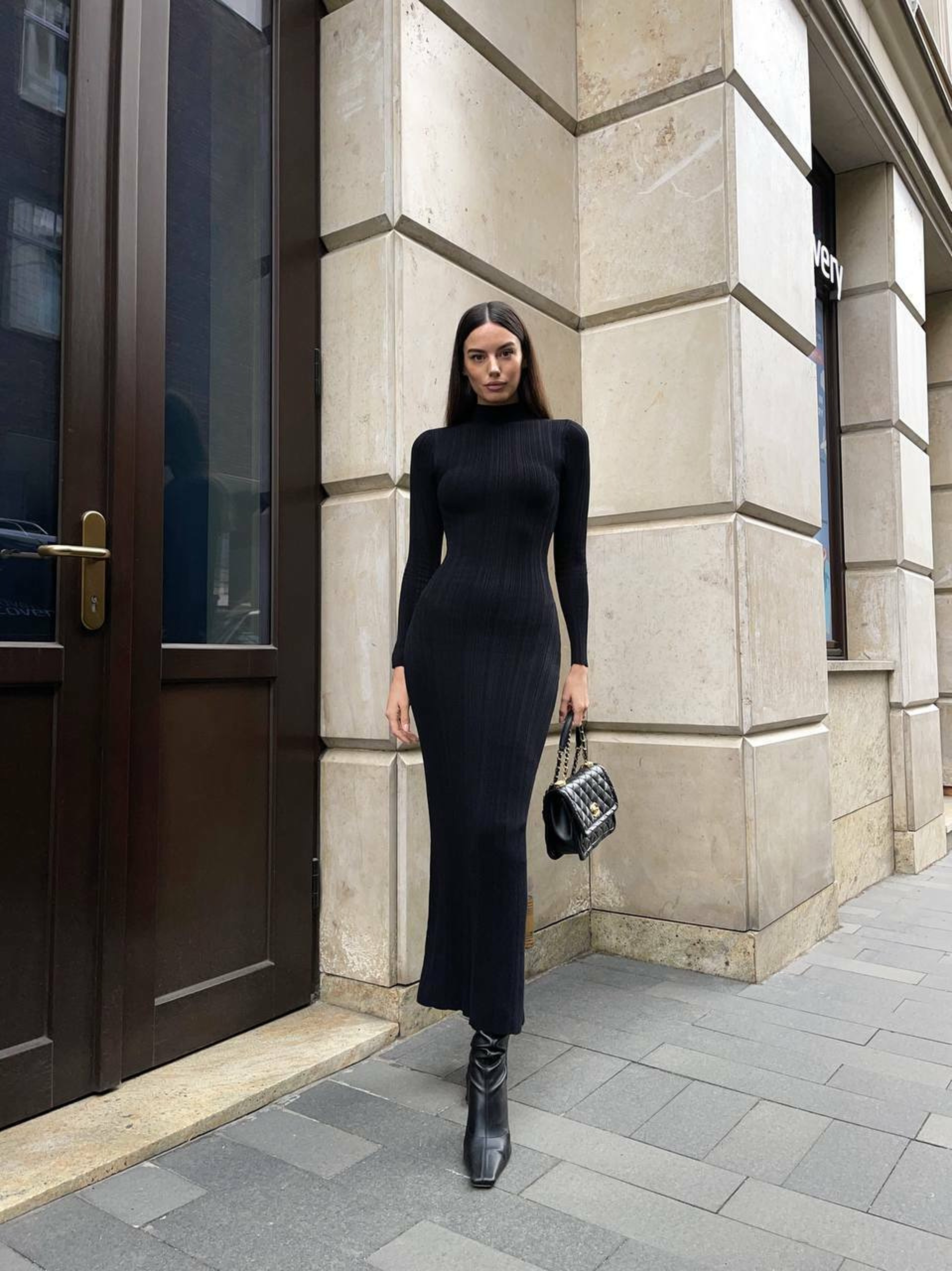 winter long sweater dress Women's Knit Dress Slim Fit Long Sleeve Cable Maxi Warm Knee Length Sweater
