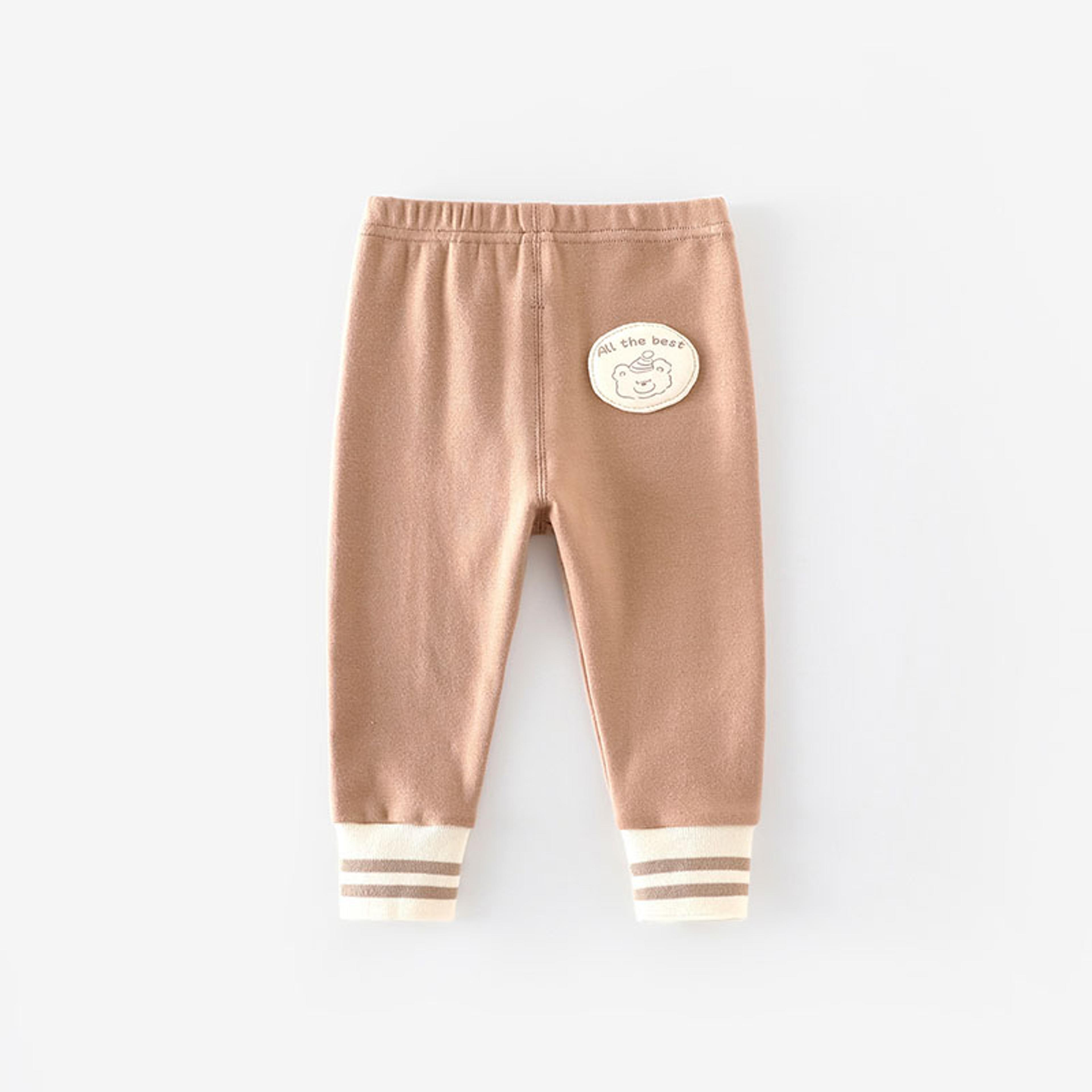 cartoon bear cat baby girls casual pants autumn kid patch leggings 9m-5t, loose korean stripe trousers everyday wear