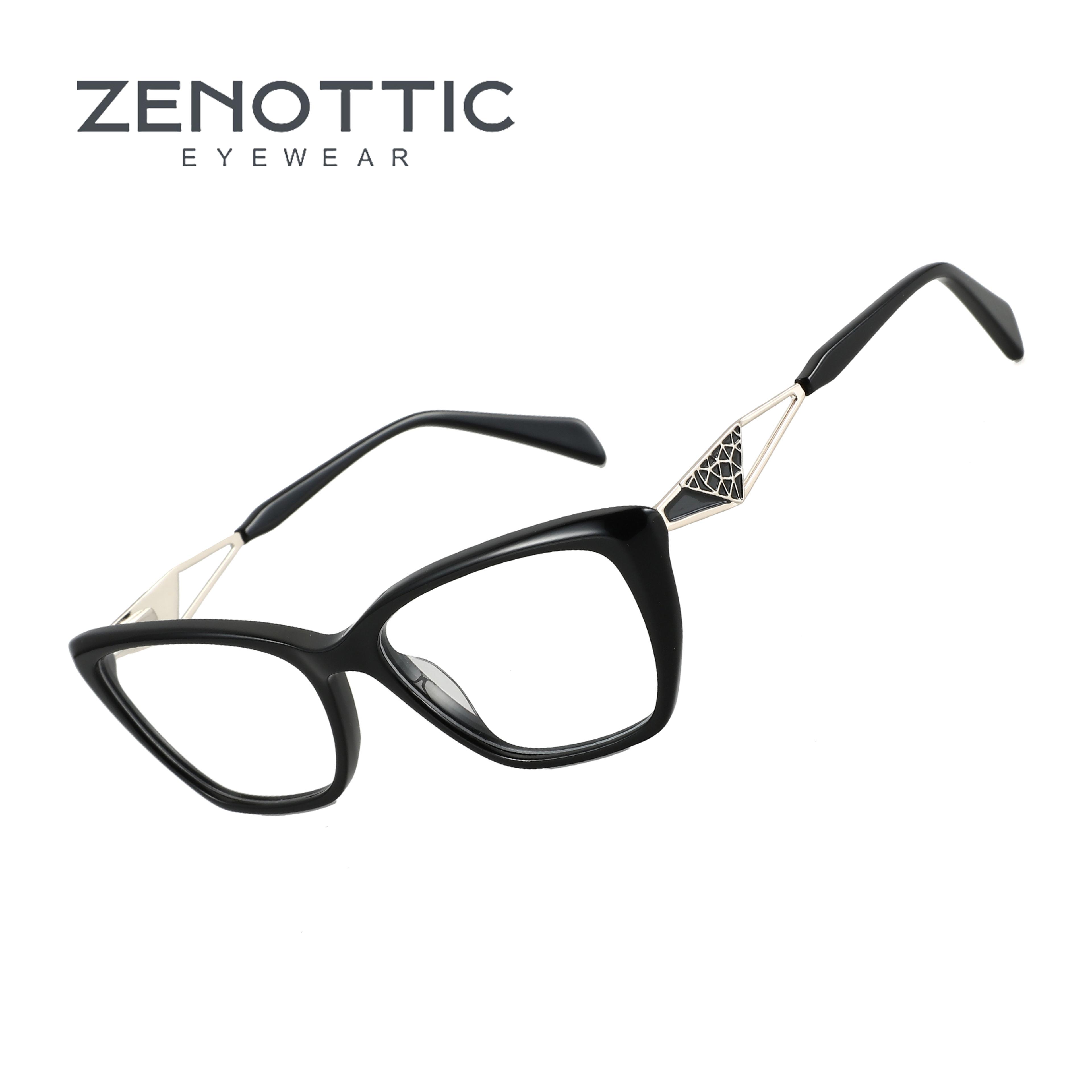 zenottic black cat eye acetate eyeglasses frame